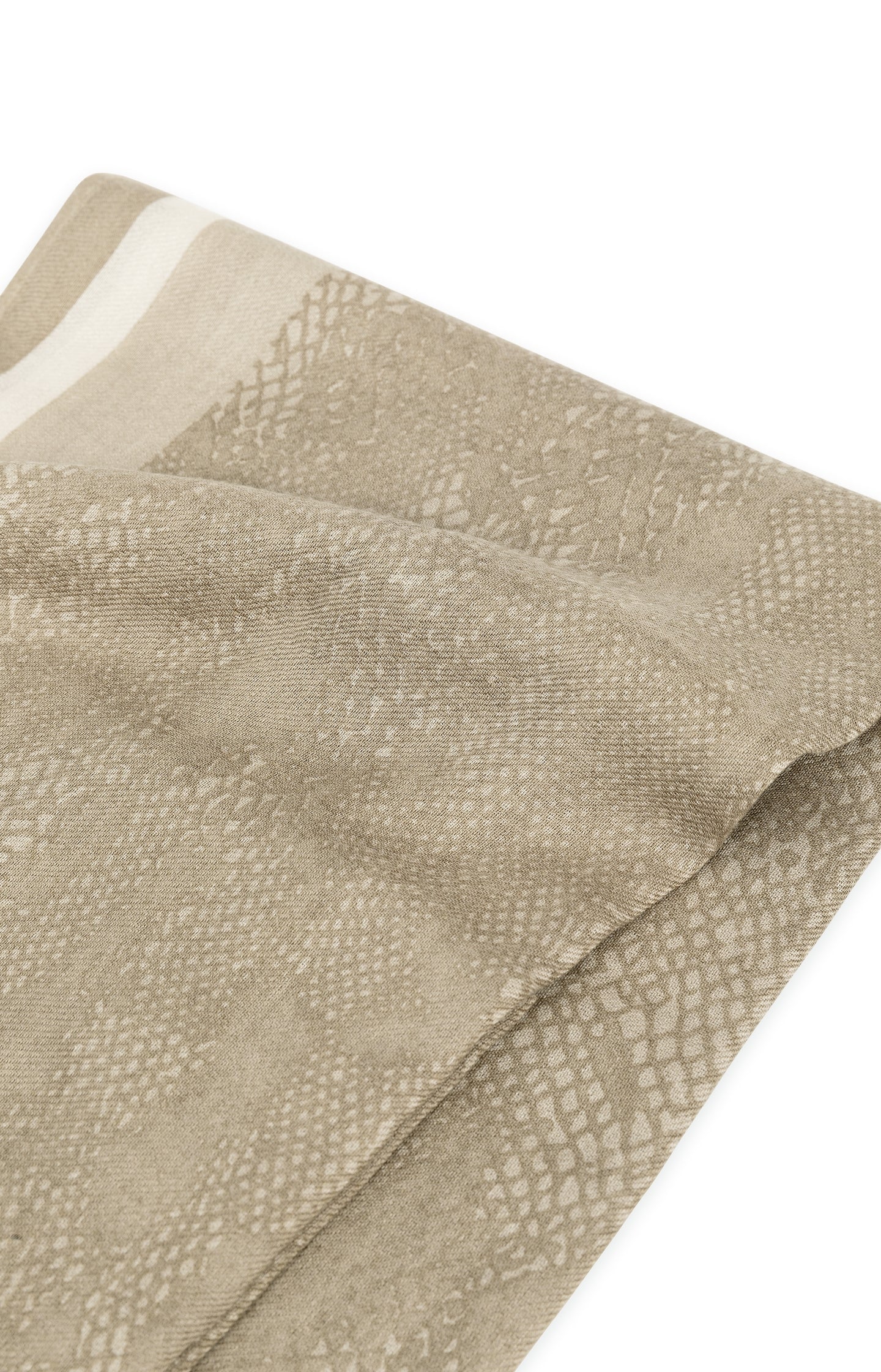 Wool blend scarf with subtle snake print - Type: product