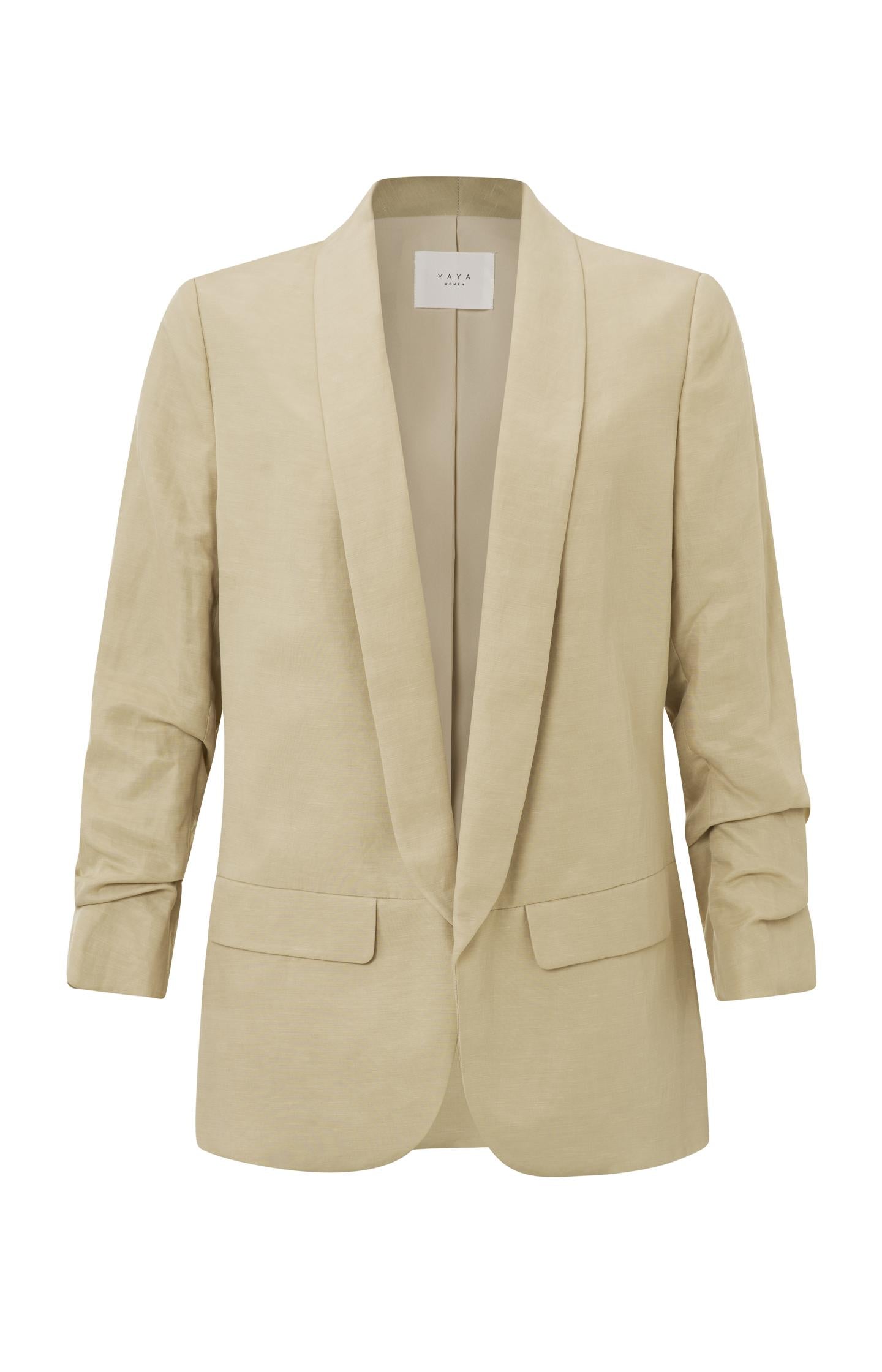 Woven blazer with long, detailed sleeves and pockets - Type: product