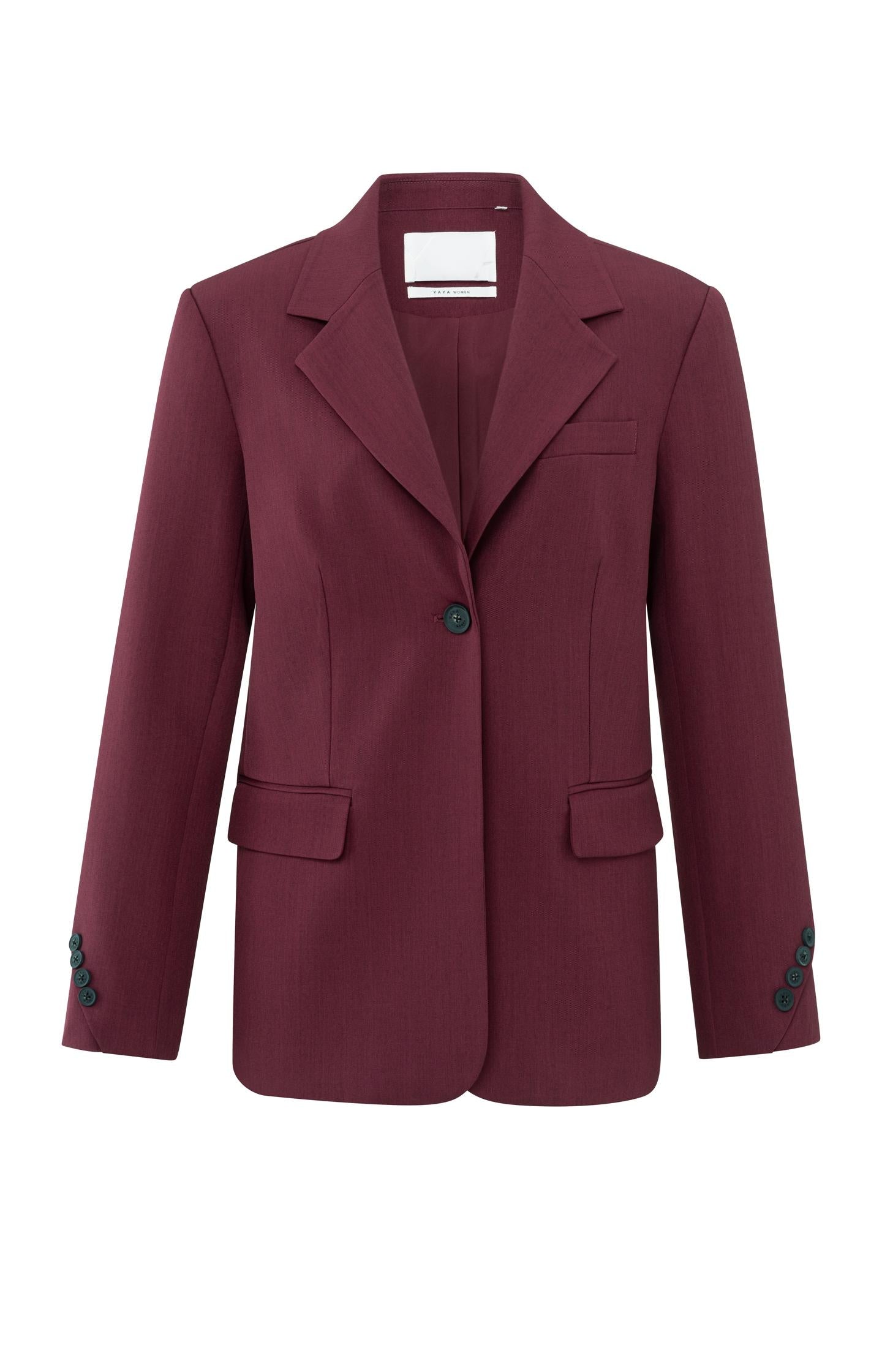 Woven blazer with pockets and button details on sleeves - Type: product