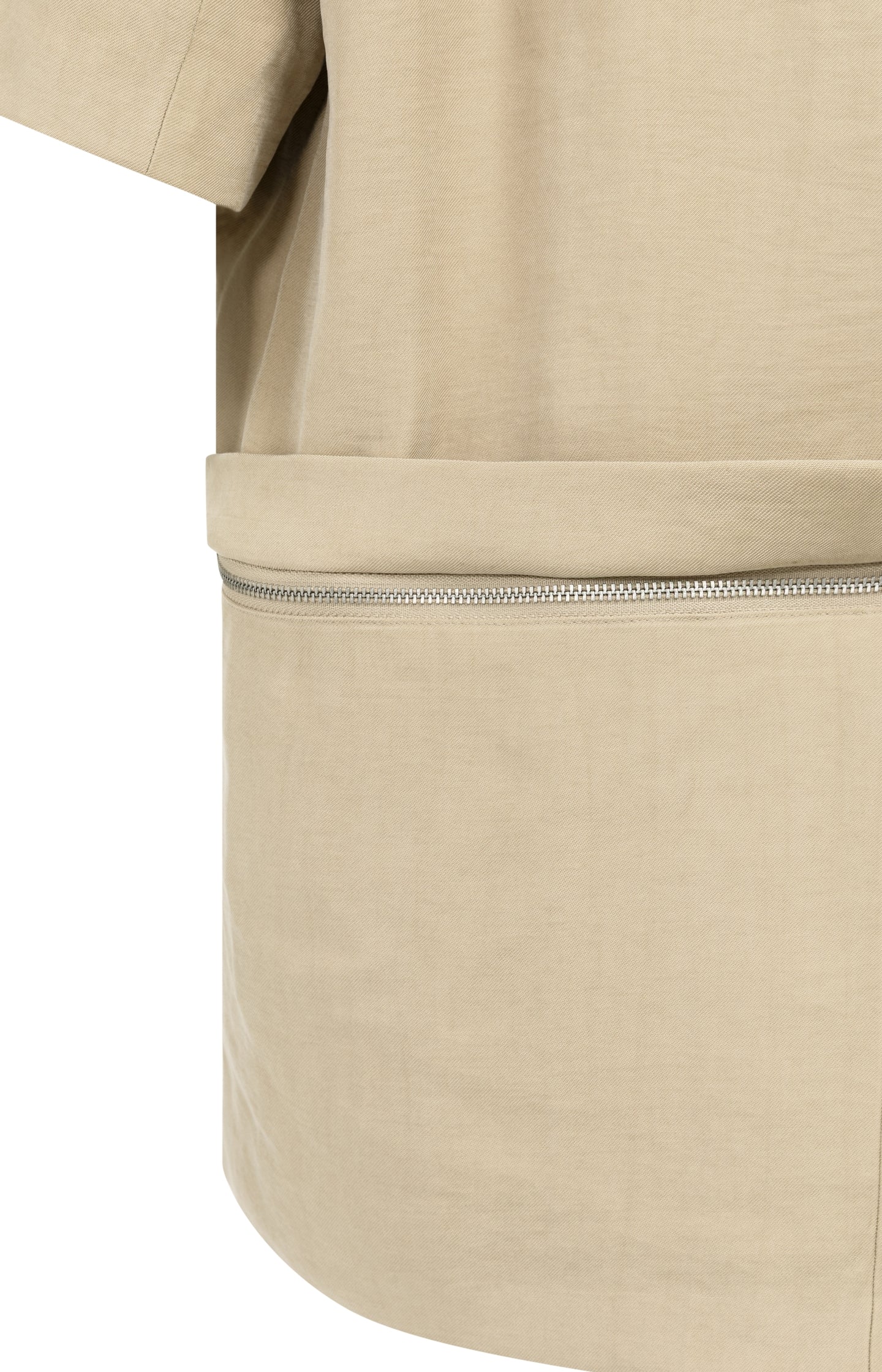 Woven blazer with short sleeves and detachable zip hem