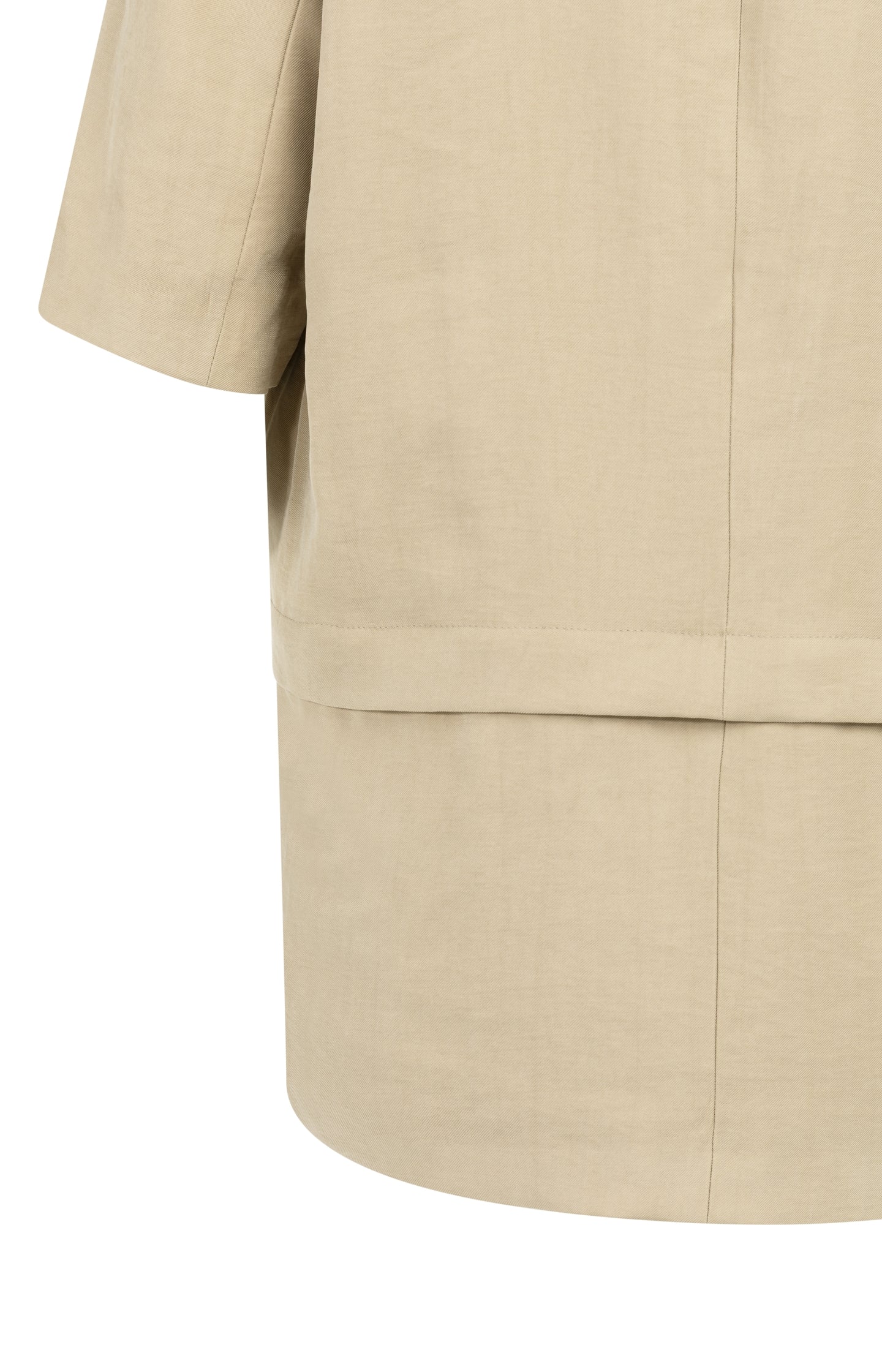 Woven blazer with short sleeves and detachable zip hem