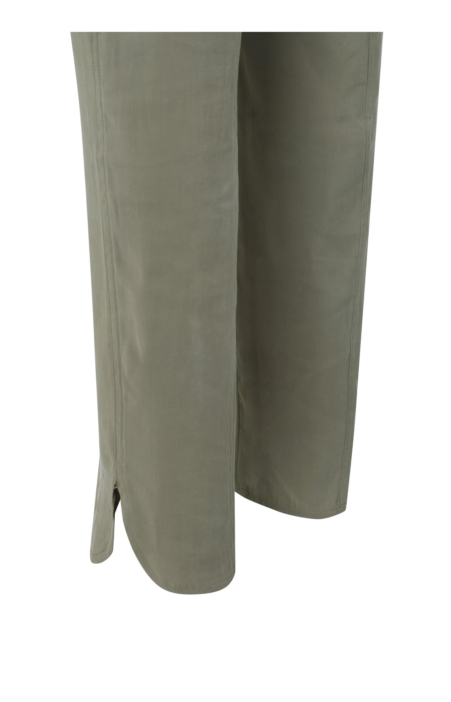 Woven cargo trousers with elastic waist, pockets and slits