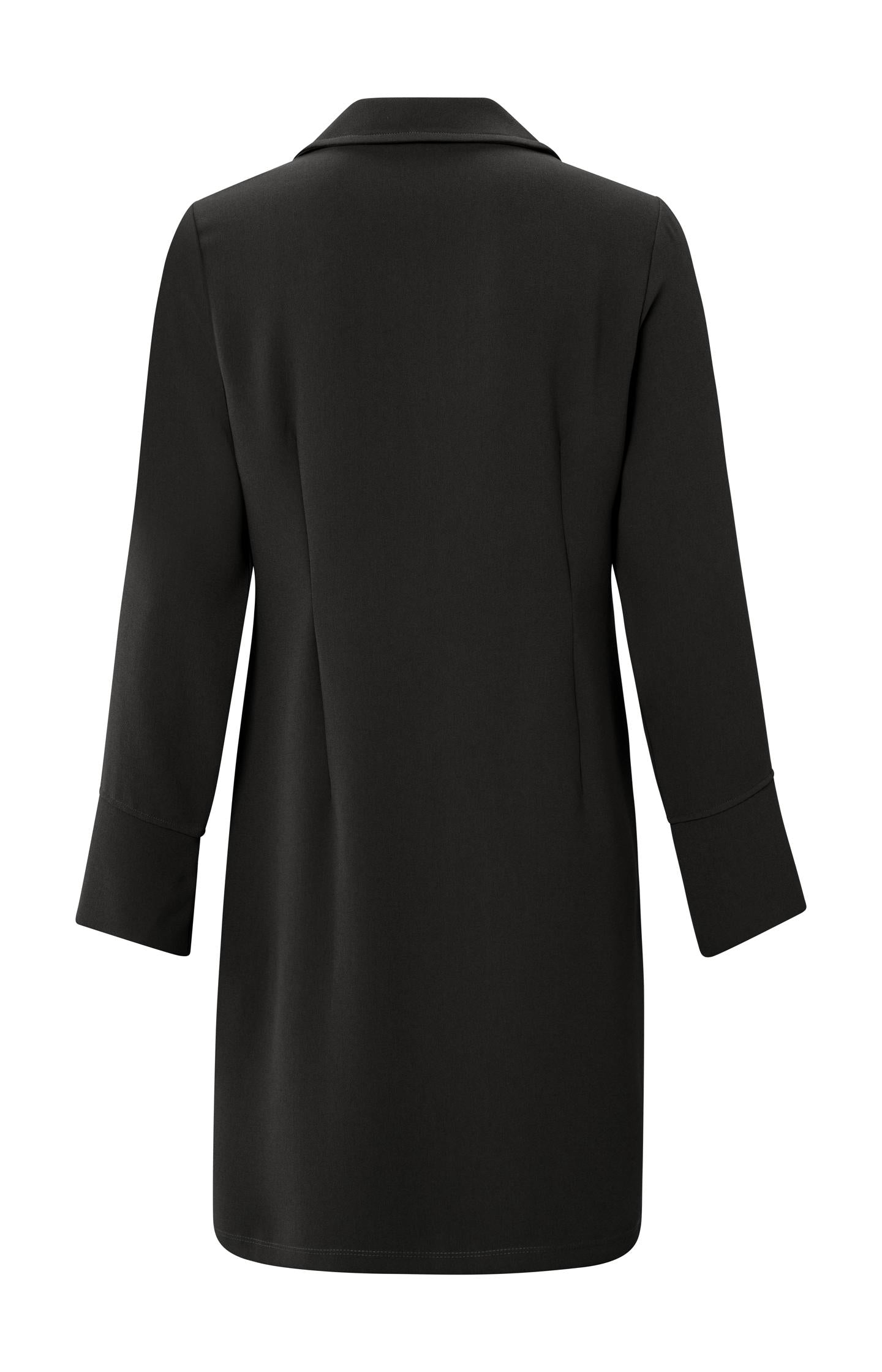 Woven dress with long sleeves, V-neck and knotted detail