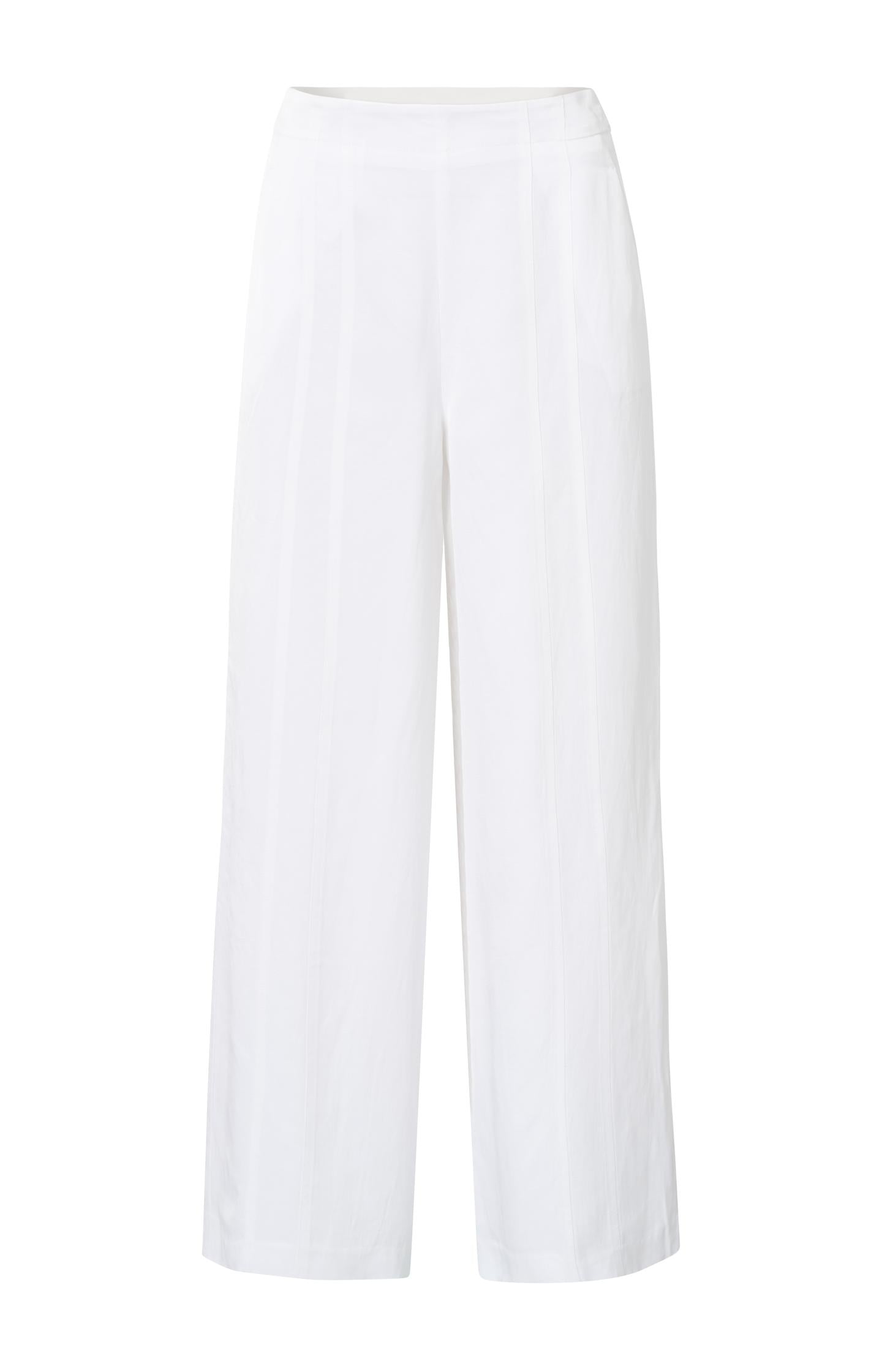 Woven high-waist trousers with wide legs and seam details - Type: product