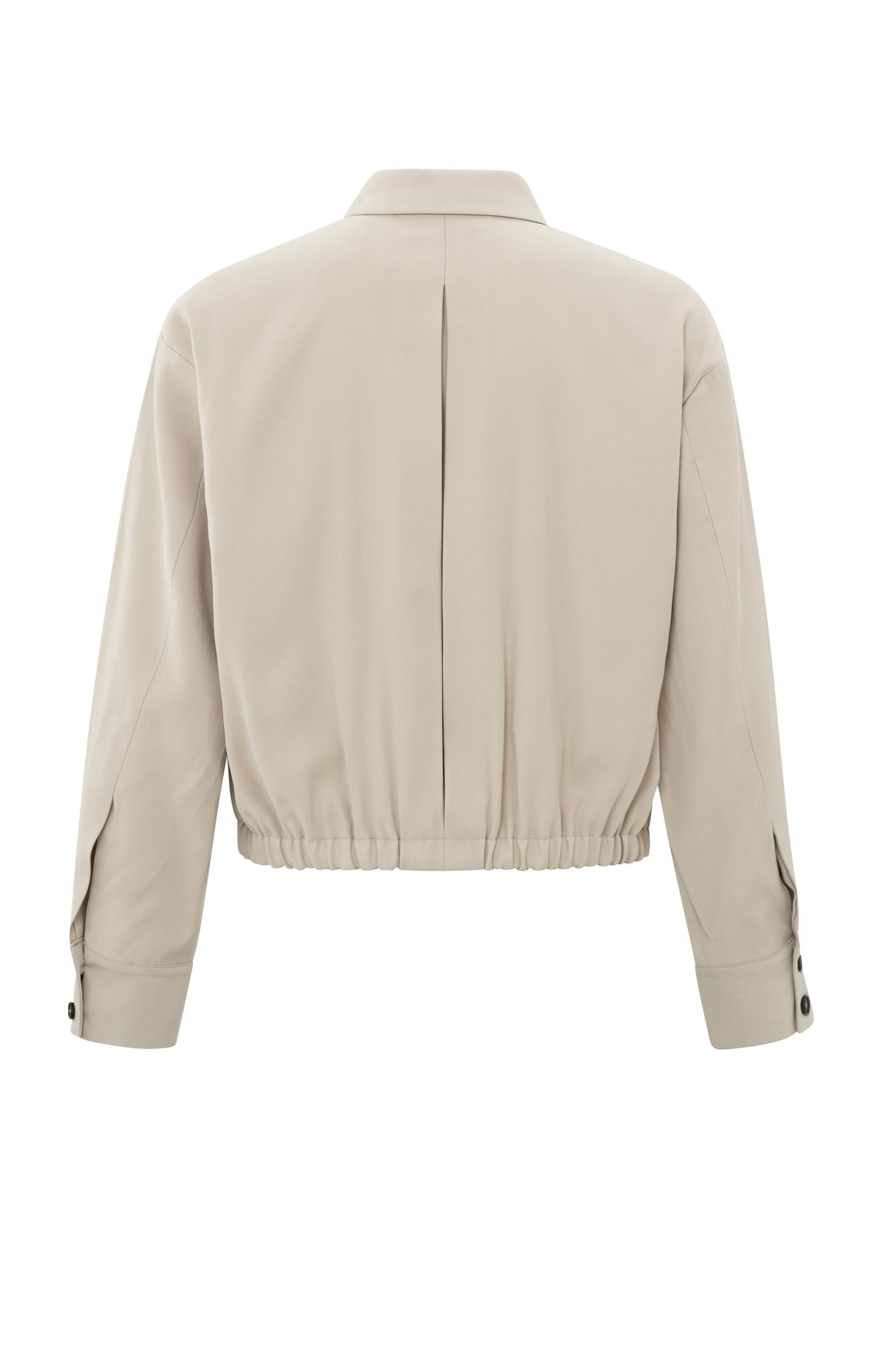 Woven jacket with long sleeves, pockets and buttons