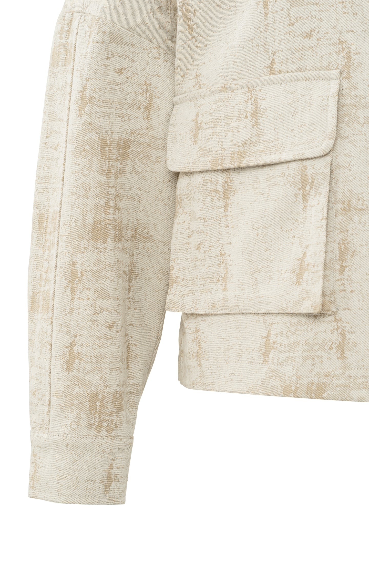 Woven jacquard jacket with long sleeves and pockets