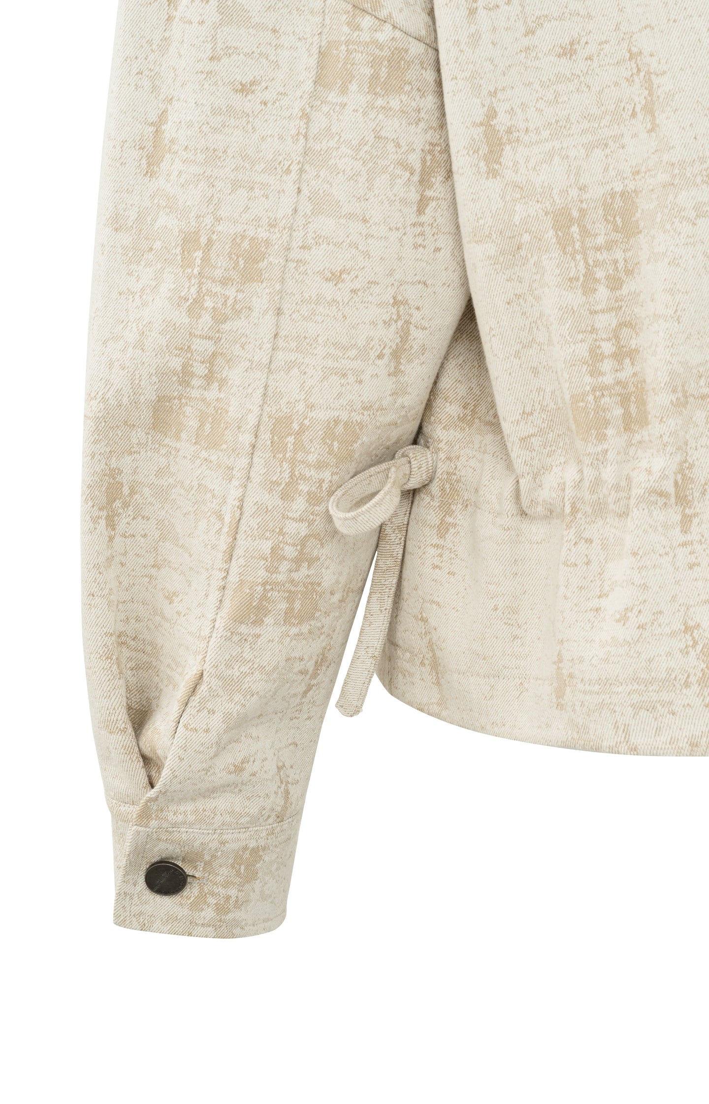 Woven jacquard jacket with long sleeves and pockets