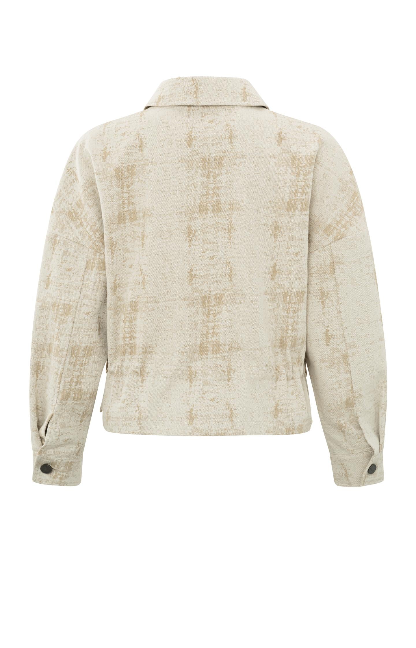 Woven jacquard jacket with long sleeves and pockets