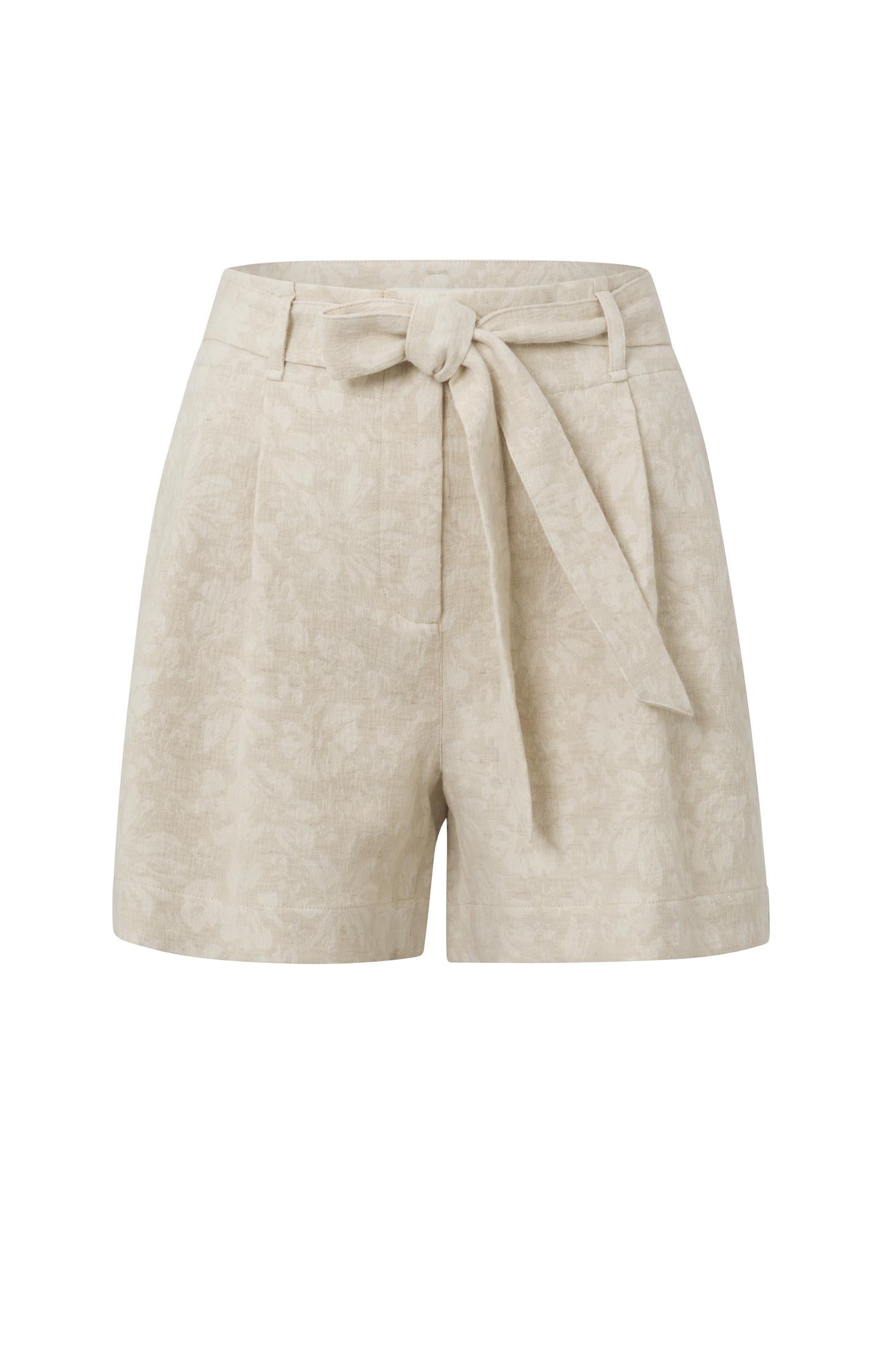 Woven jacquard short with side pockets and pleated detail - Type: product