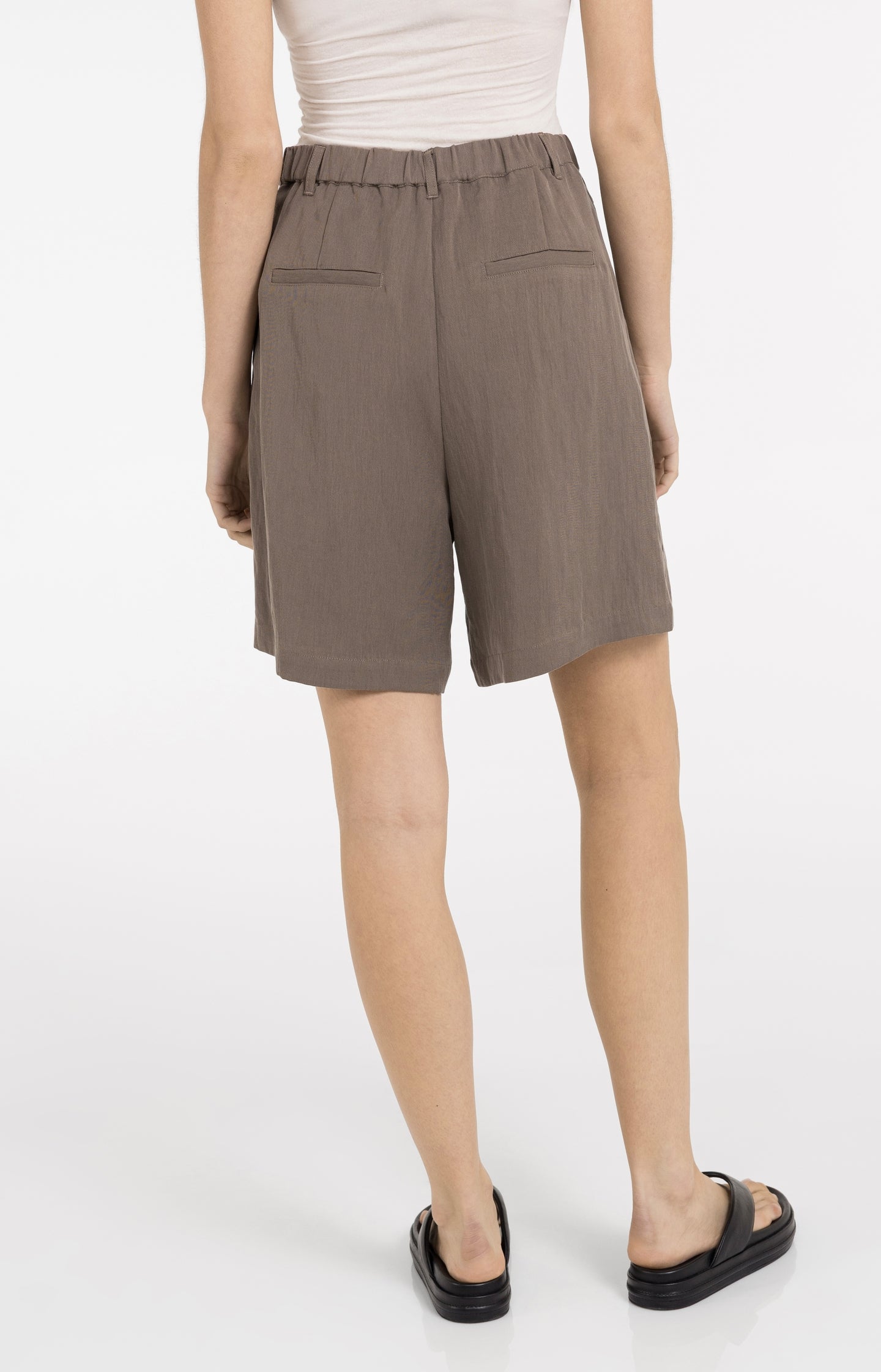 Woven longer length bermuda shorts