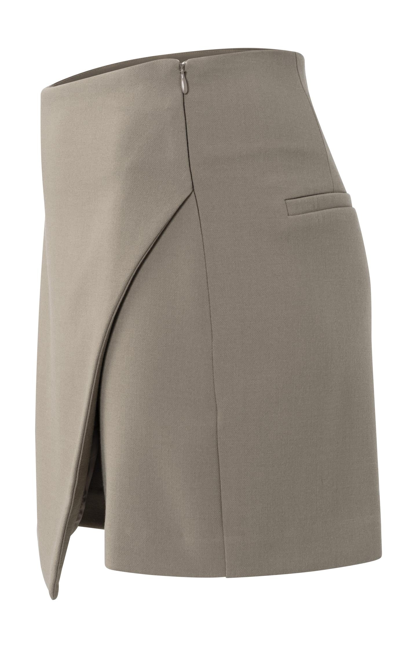 Woven mini skort with wrap-over detail