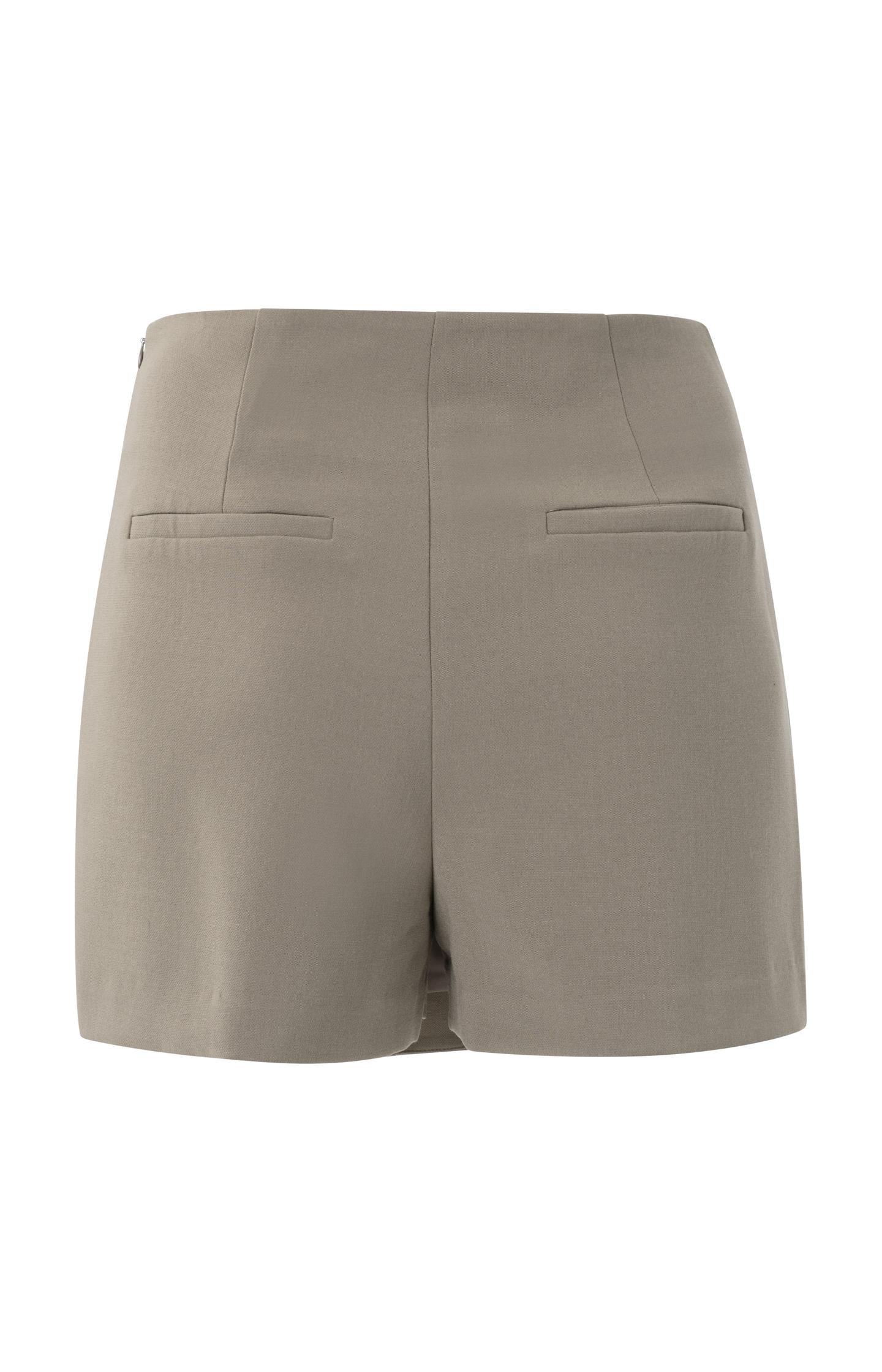 Woven mini skort with wrap-over detail