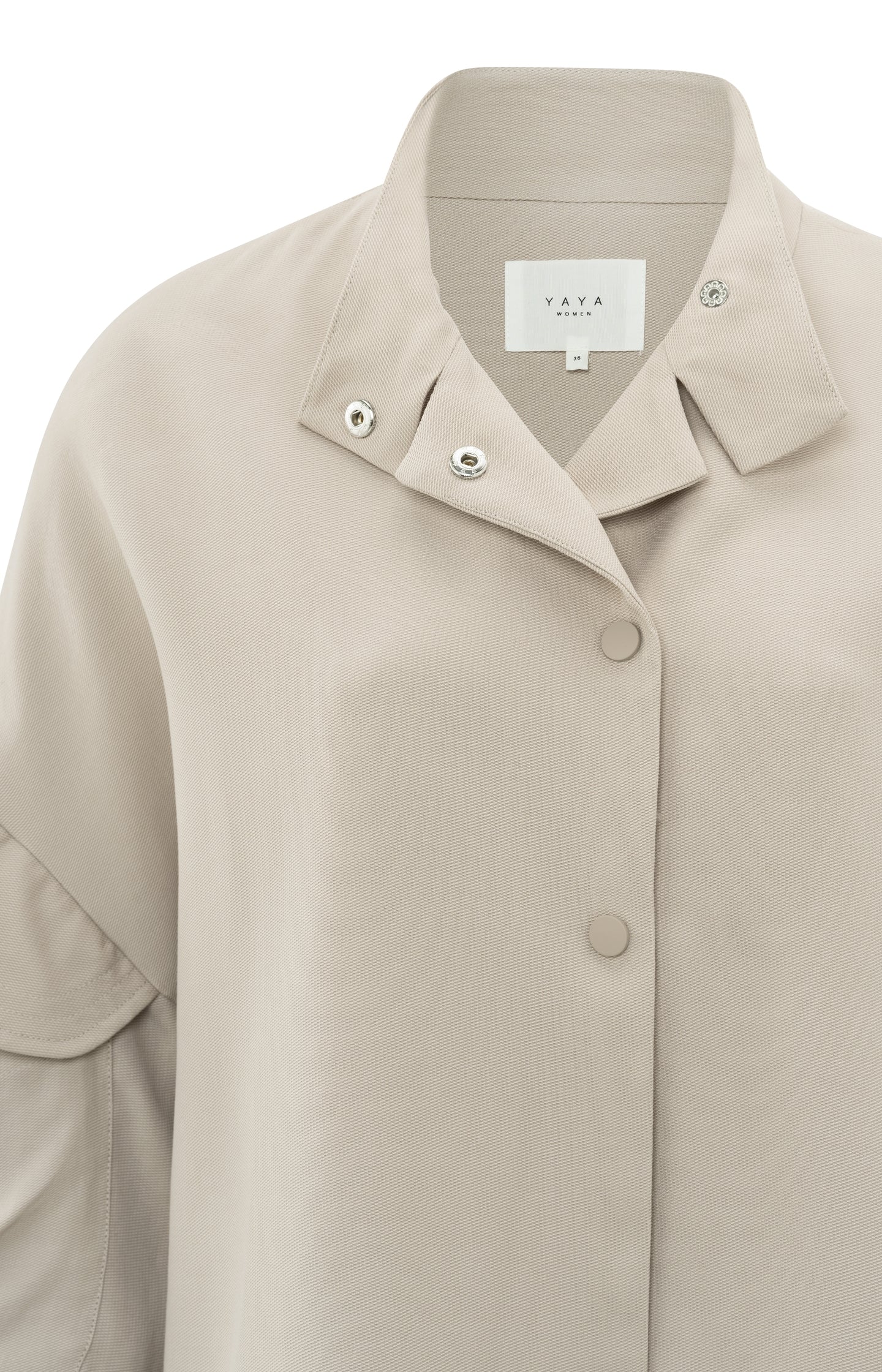 Woven oversized cargo jacket with long detailed sleeves