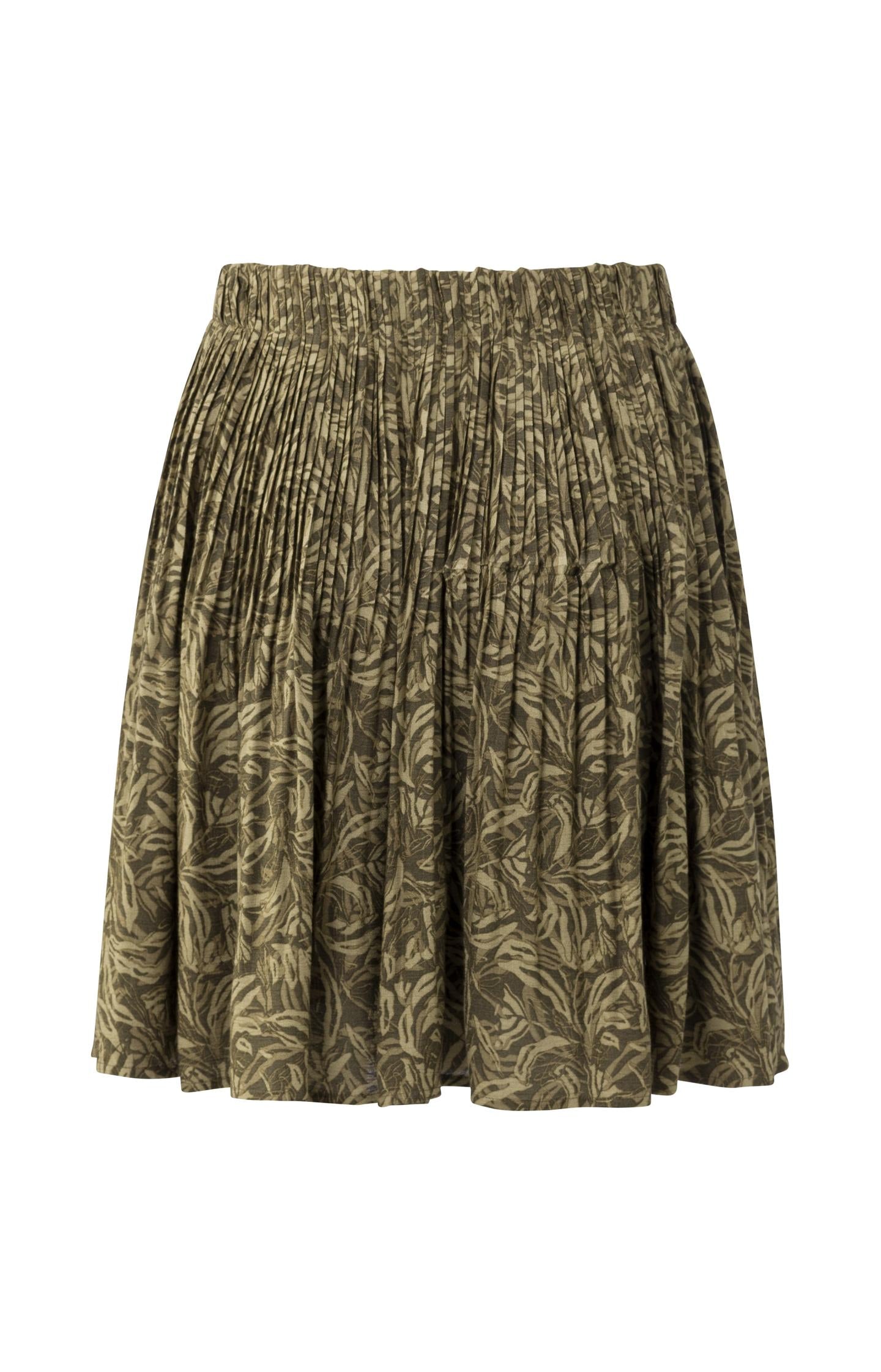 Woven pleated skirt in a flowy fit with print