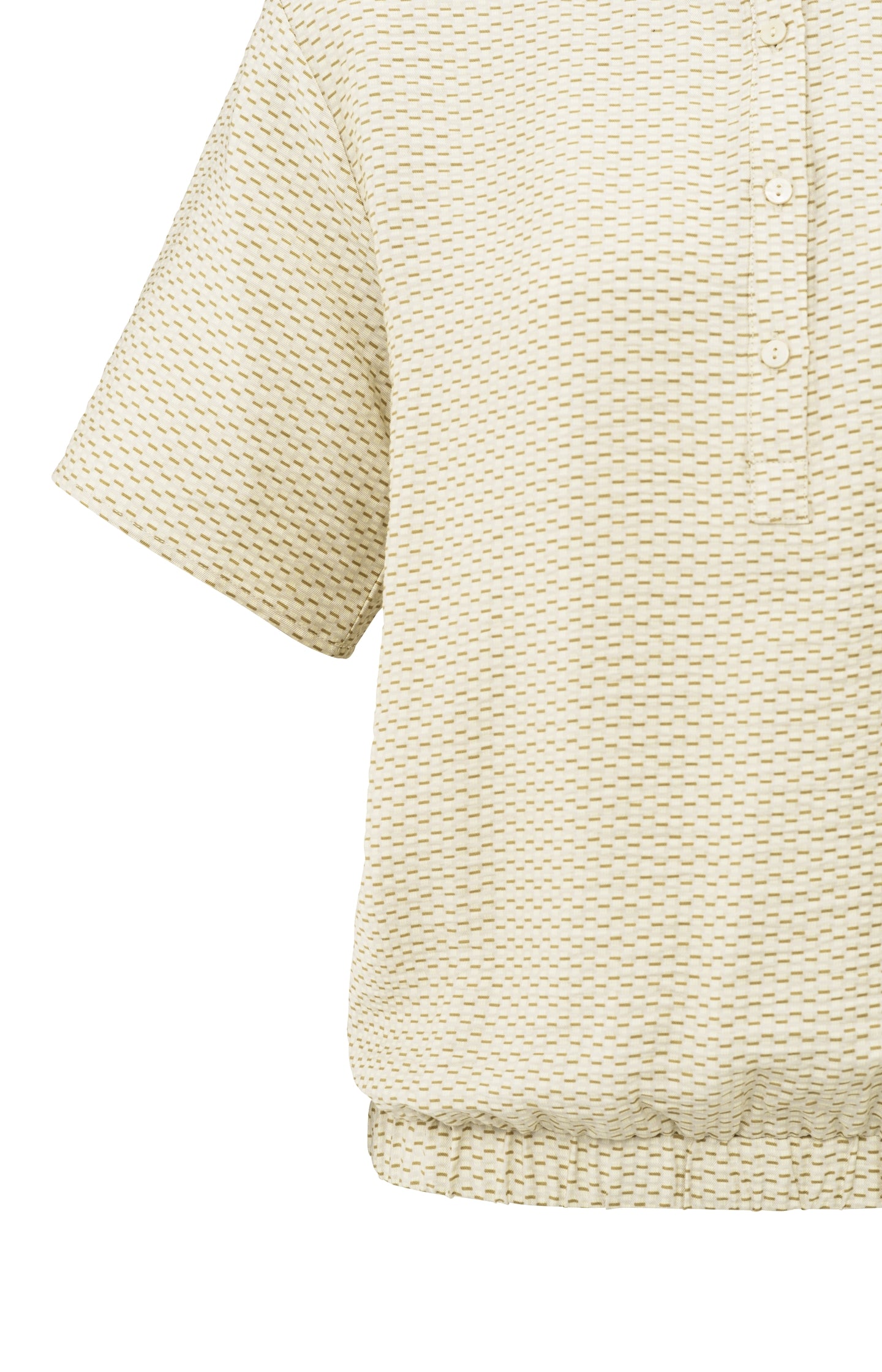 Woven polo blouse with subtle print