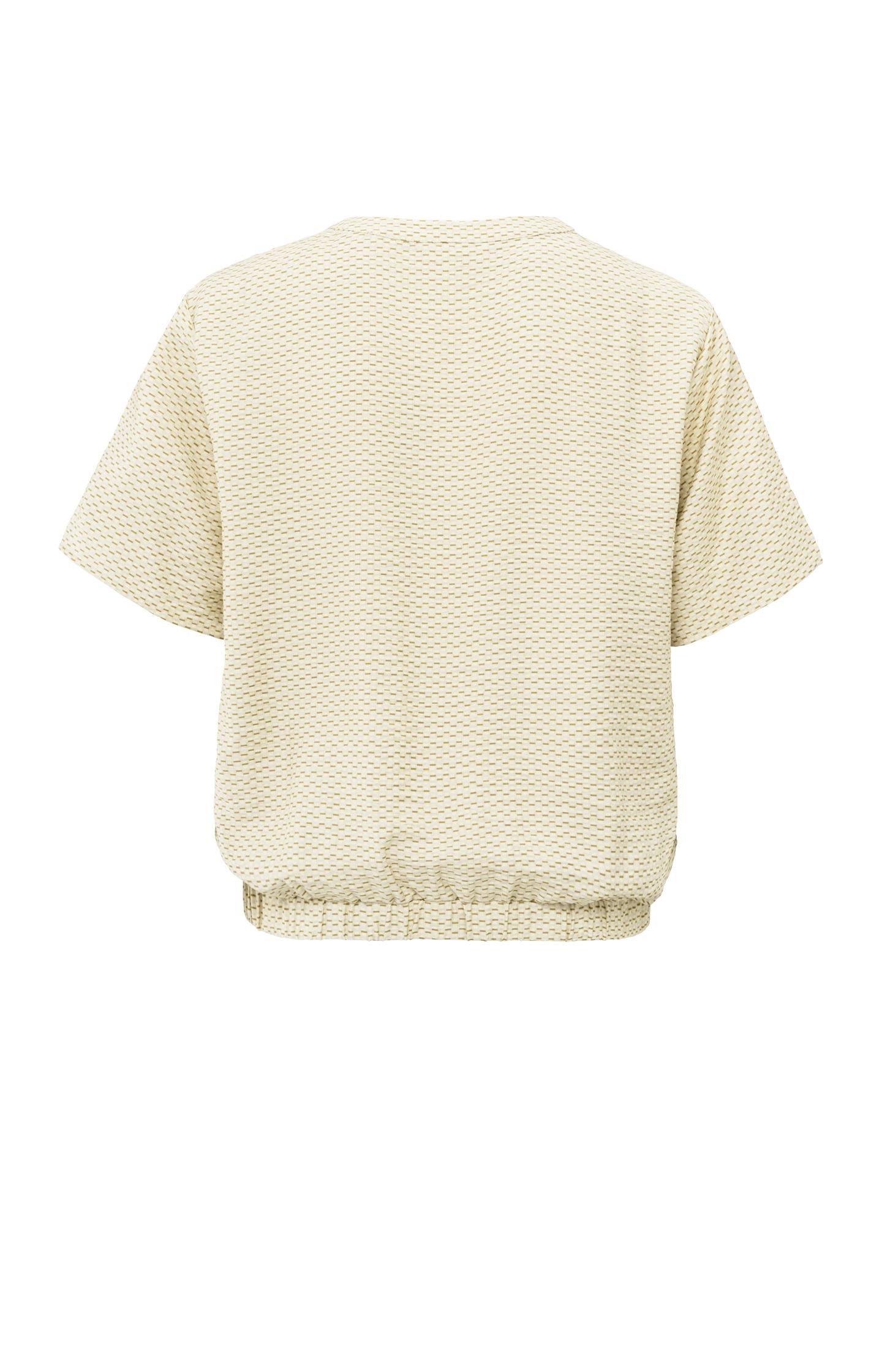 Woven polo blouse with subtle print