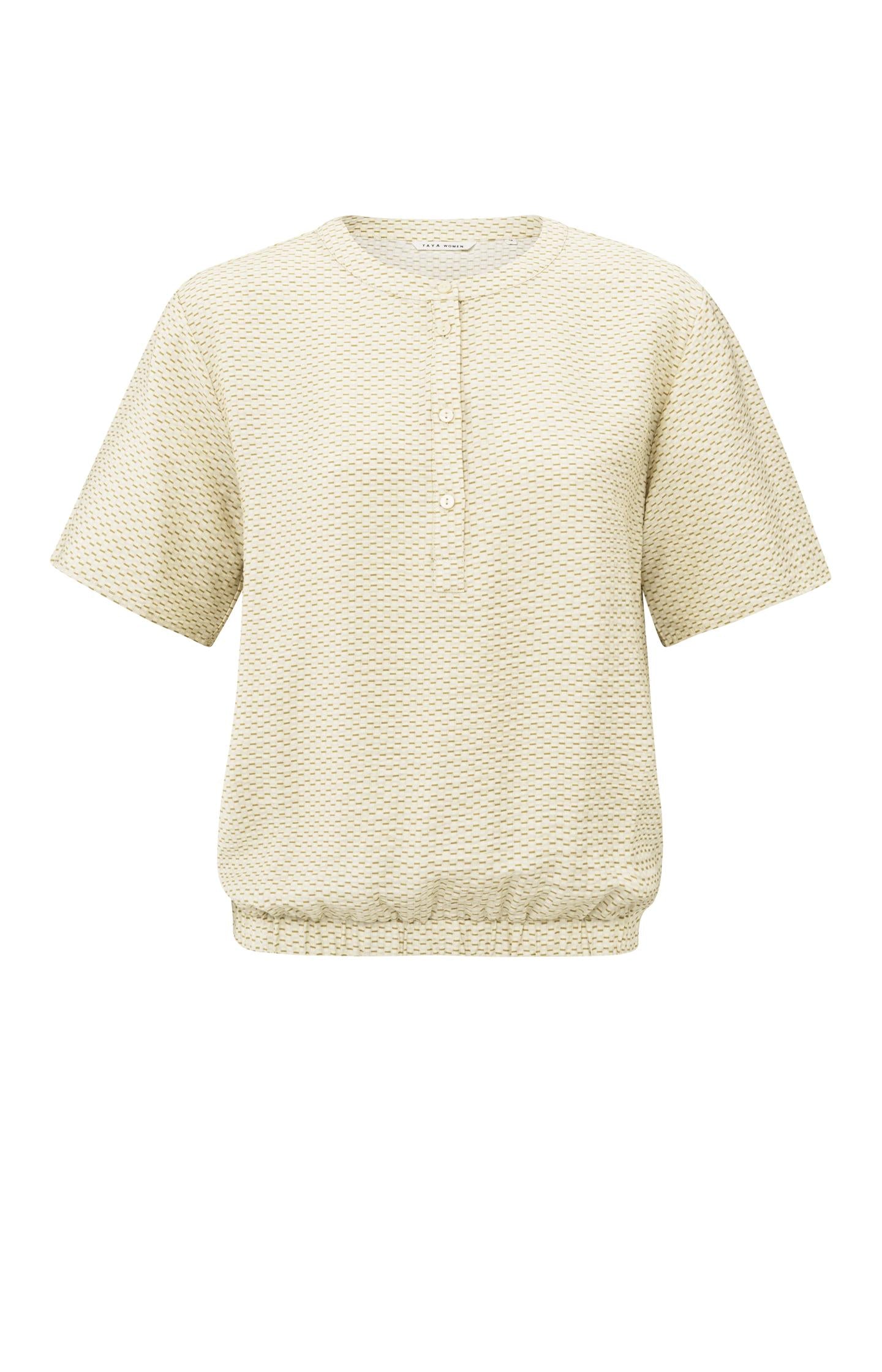 Woven polo blouse with subtle print - Type: product