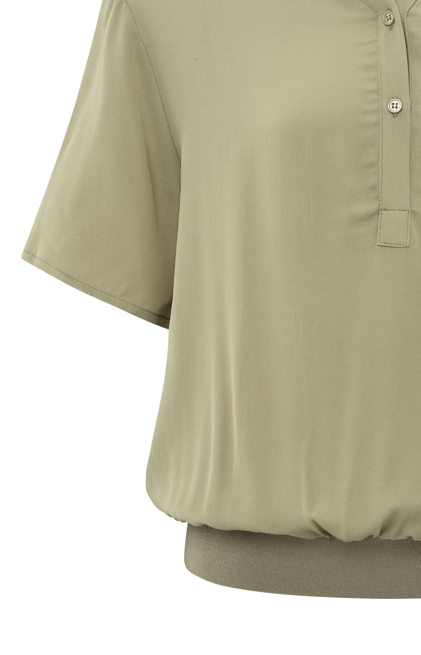 Woven polo with ribbed waistband