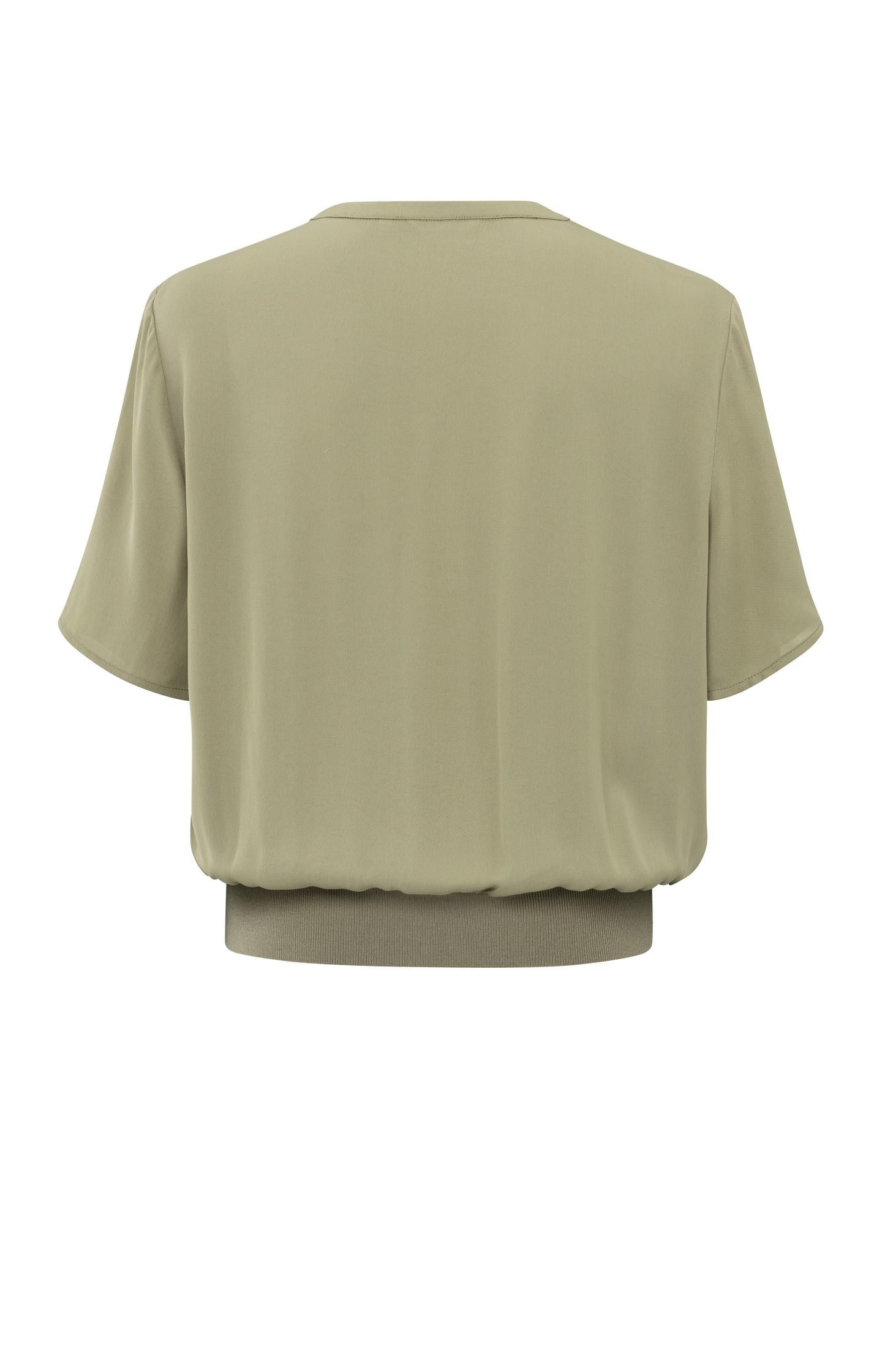 Woven polo with ribbed waistband