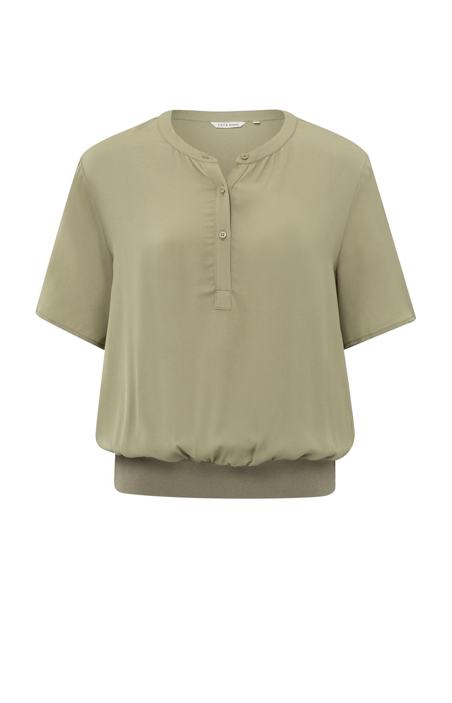 Woven polo with ribbed waistband - Type: product