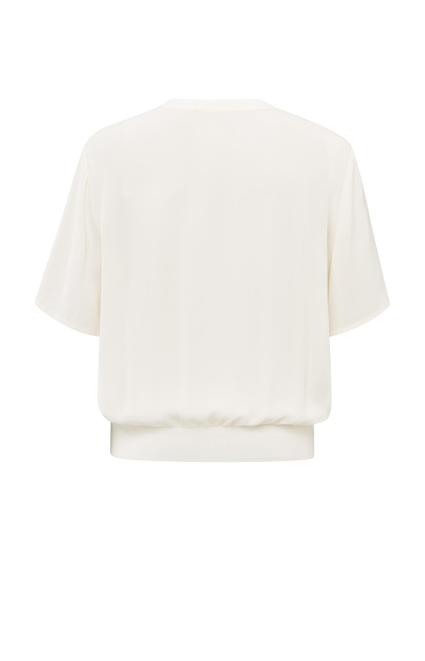 Woven polo with ribbed waistband