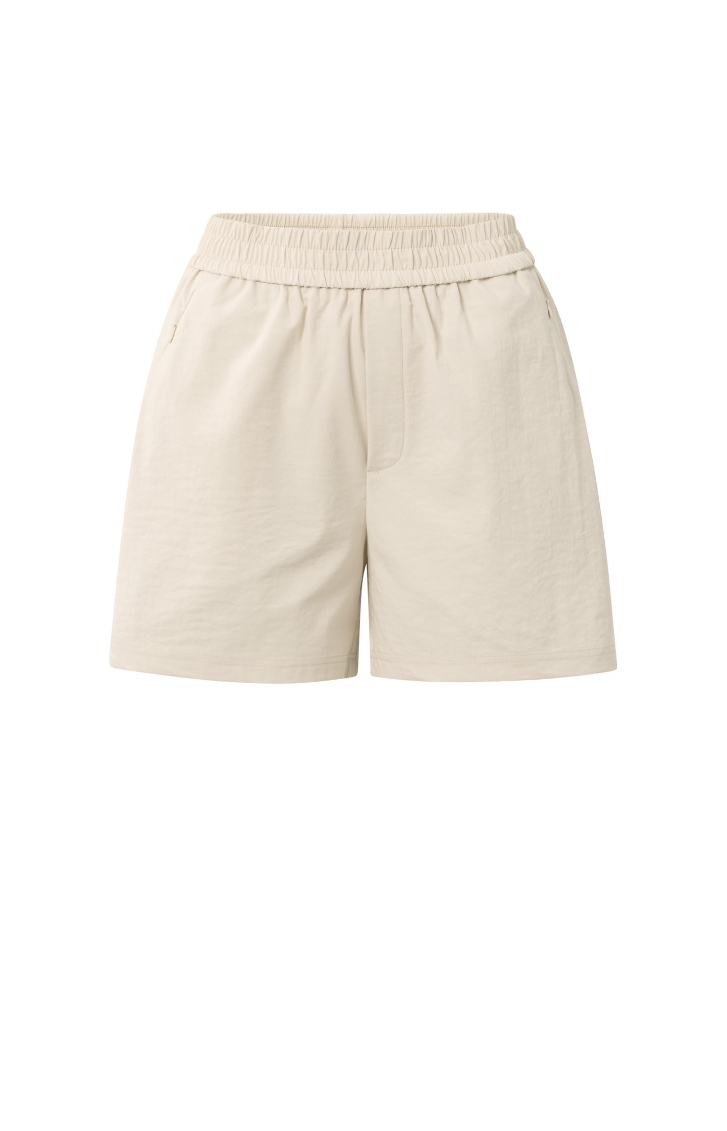 Woven shorts with elastic waistband and zipper pockets - Type: product