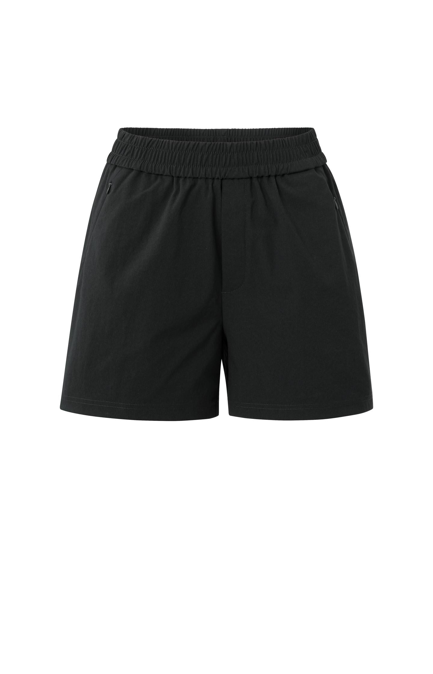 Woven shorts with elastic waistband and zipper pockets - Type: product