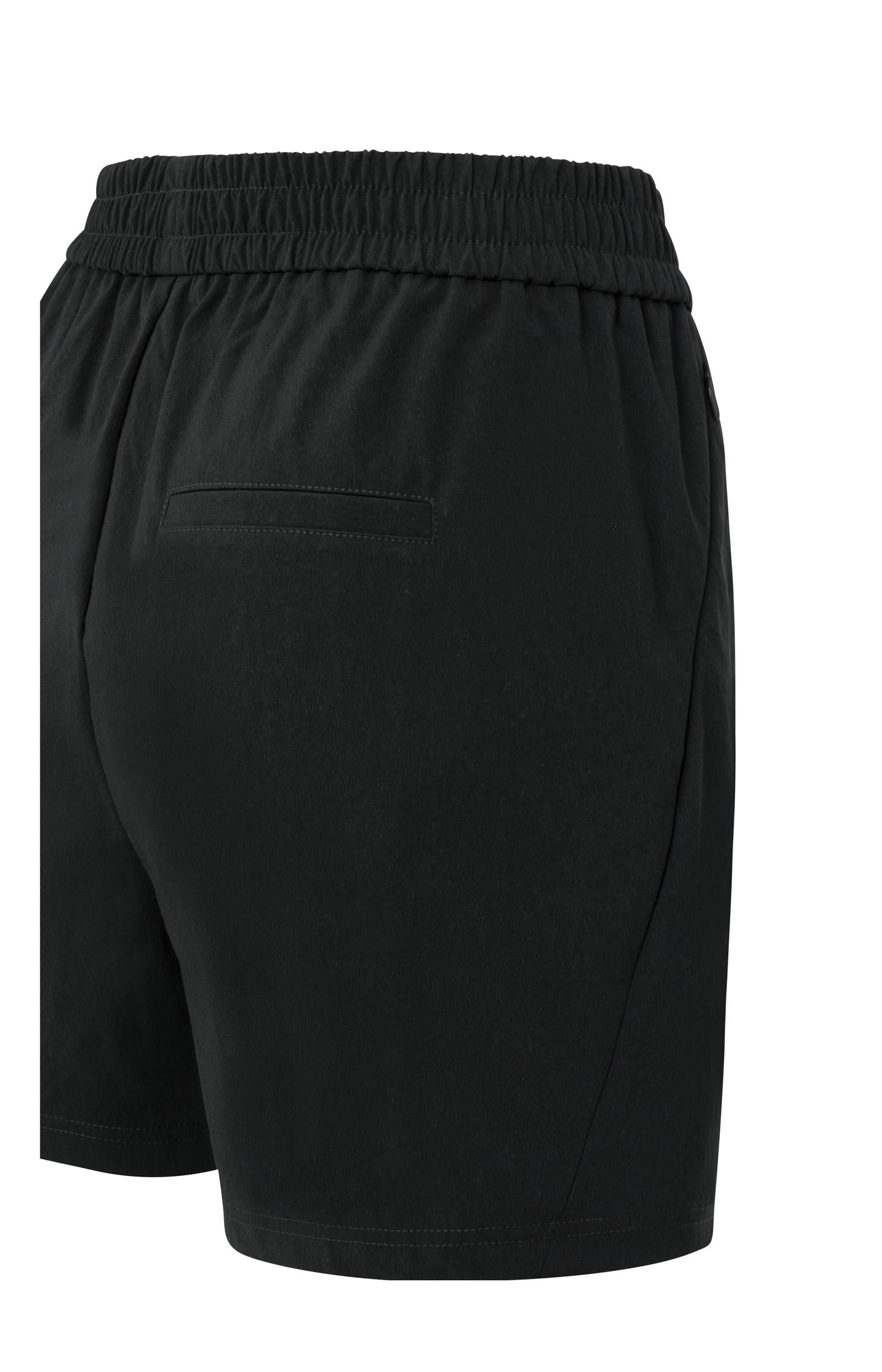 Woven shorts with elastic waistband and zipper pockets