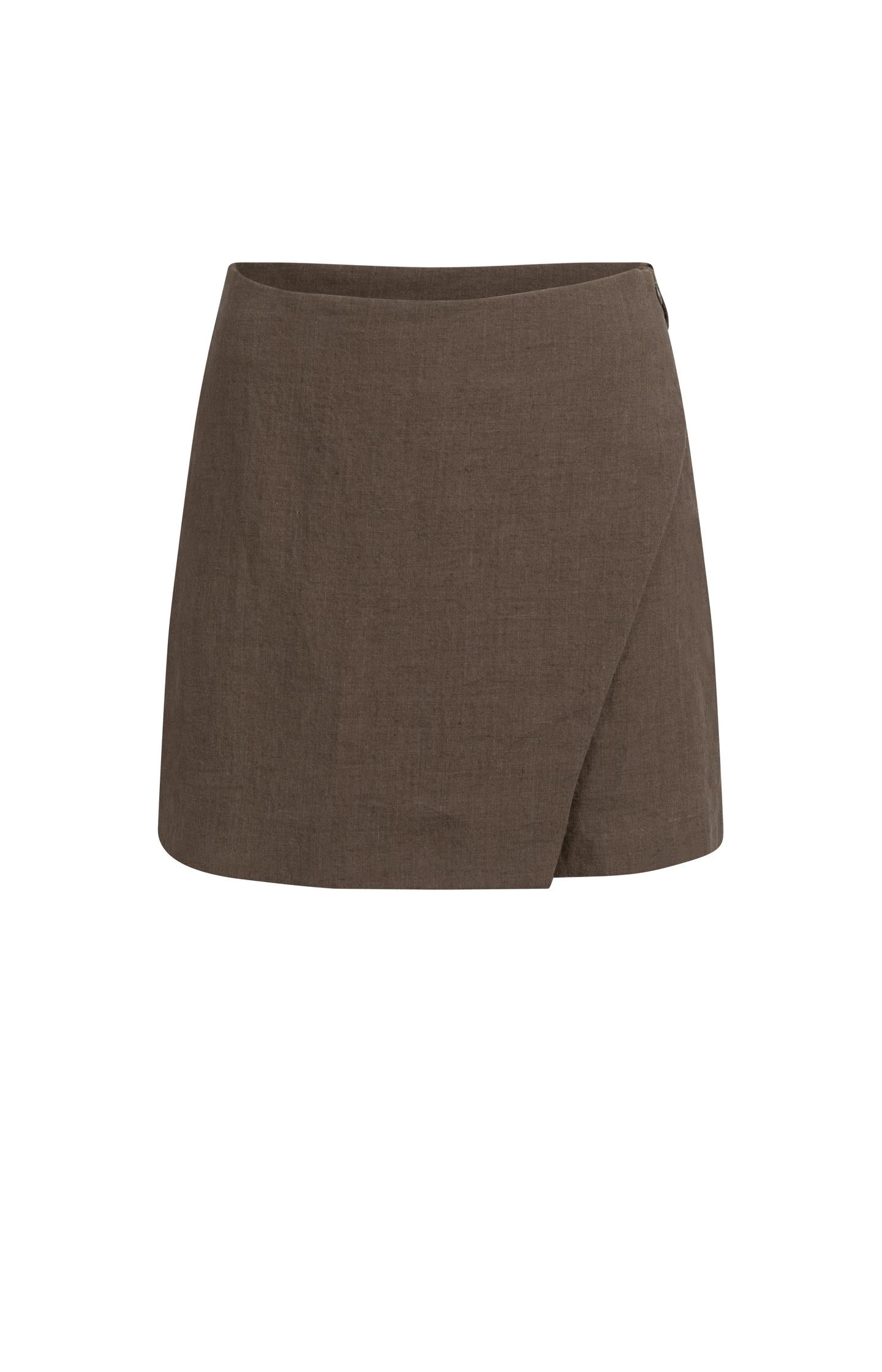 Woven skort with wrap