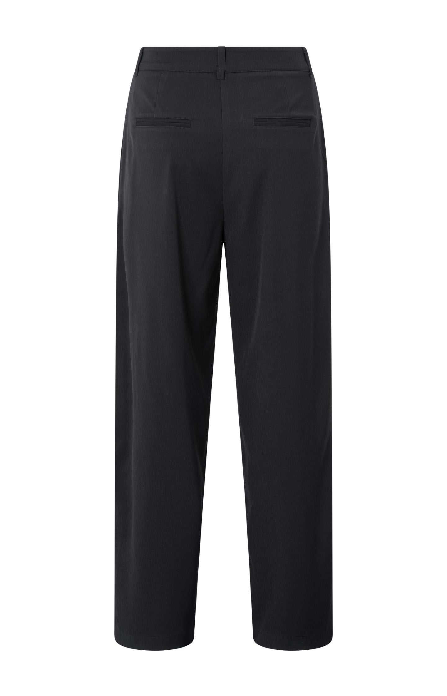 Woven straight-leg trousers with folded detail at sideseam