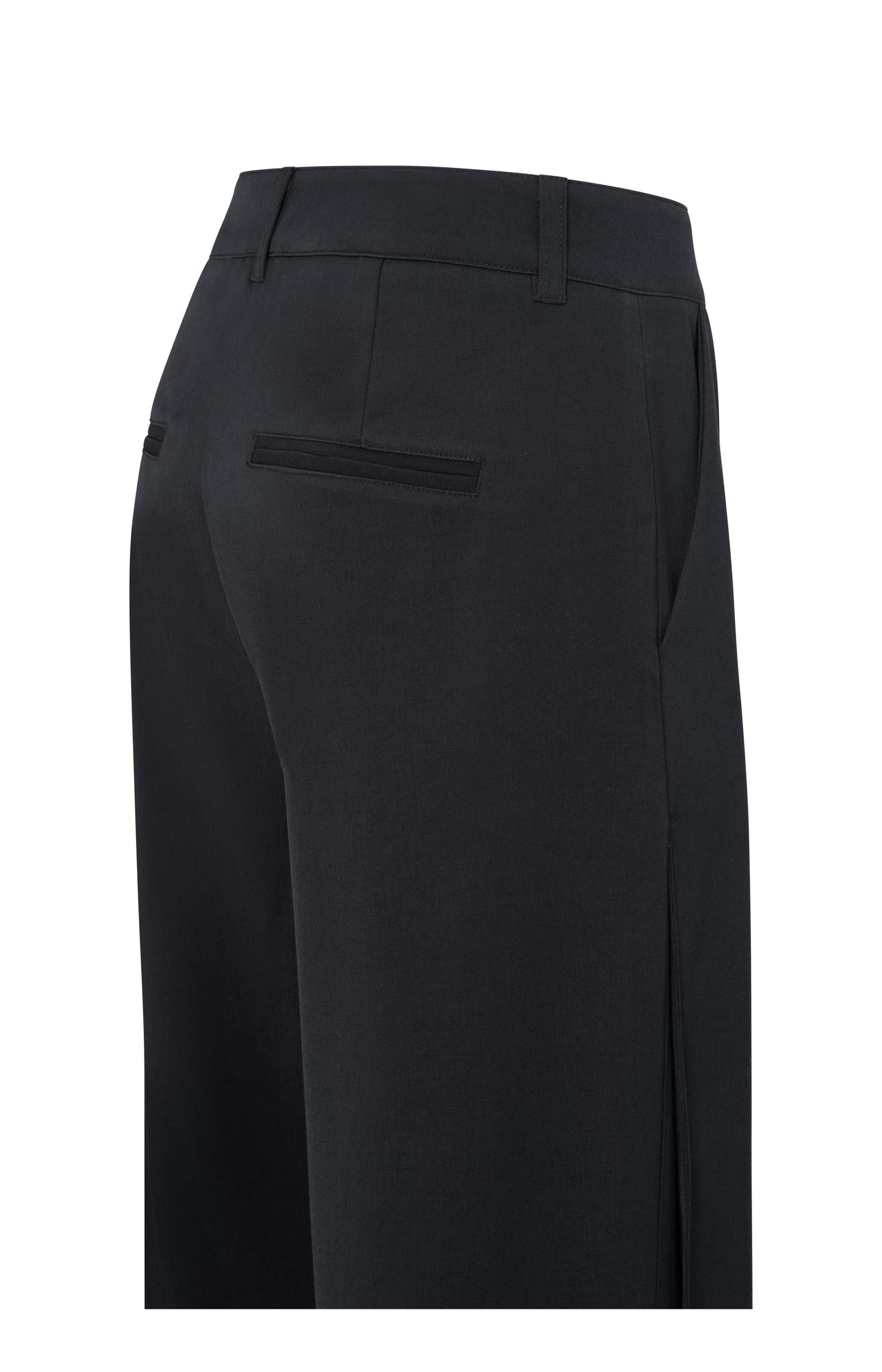 Woven straight-leg trousers with folded detail at sideseam