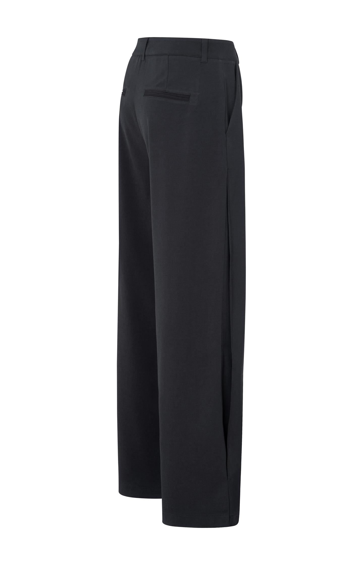 Woven straight-leg trousers with folded detail at sideseam