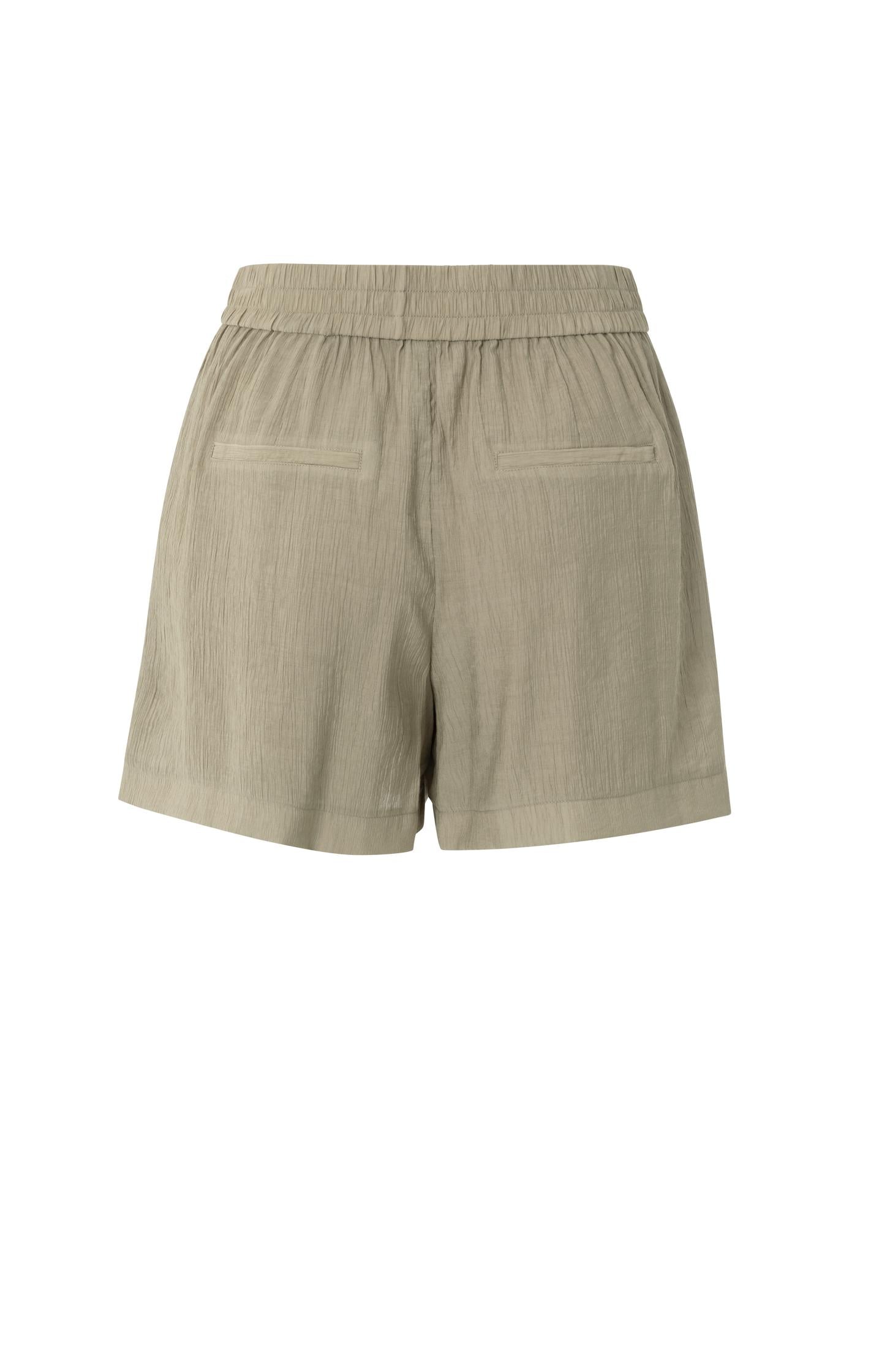 Woven structured shorts with elastic waistband