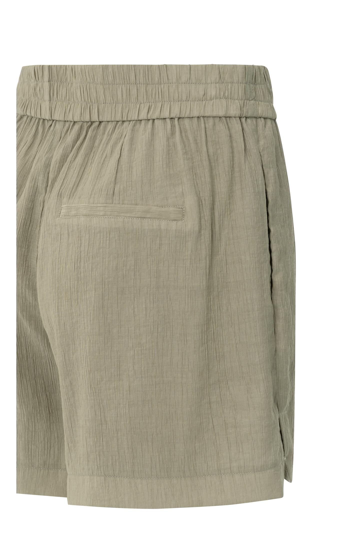 Woven structured shorts with elastic waistband