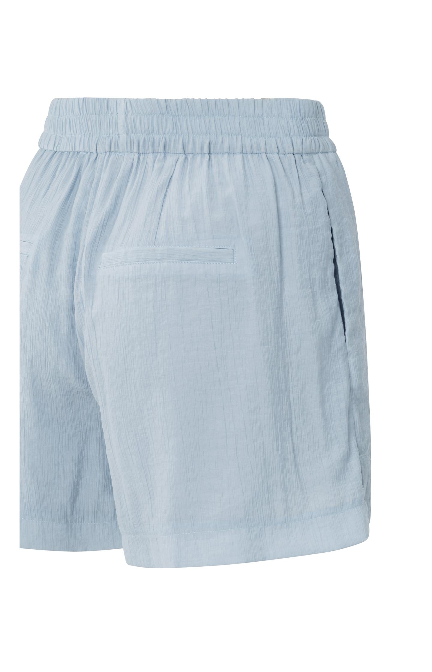 Woven structured shorts with elastic waistband