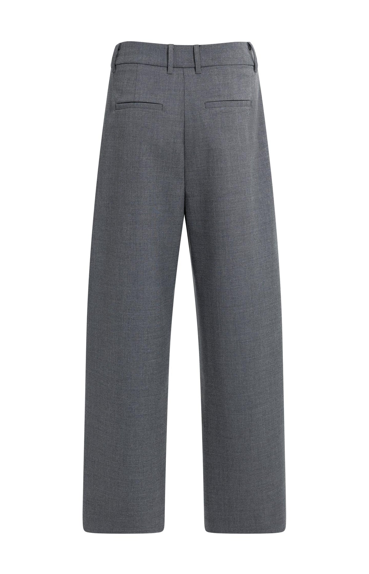 Woven trousers with barrel legs and pleat details - Medium Grey Melange