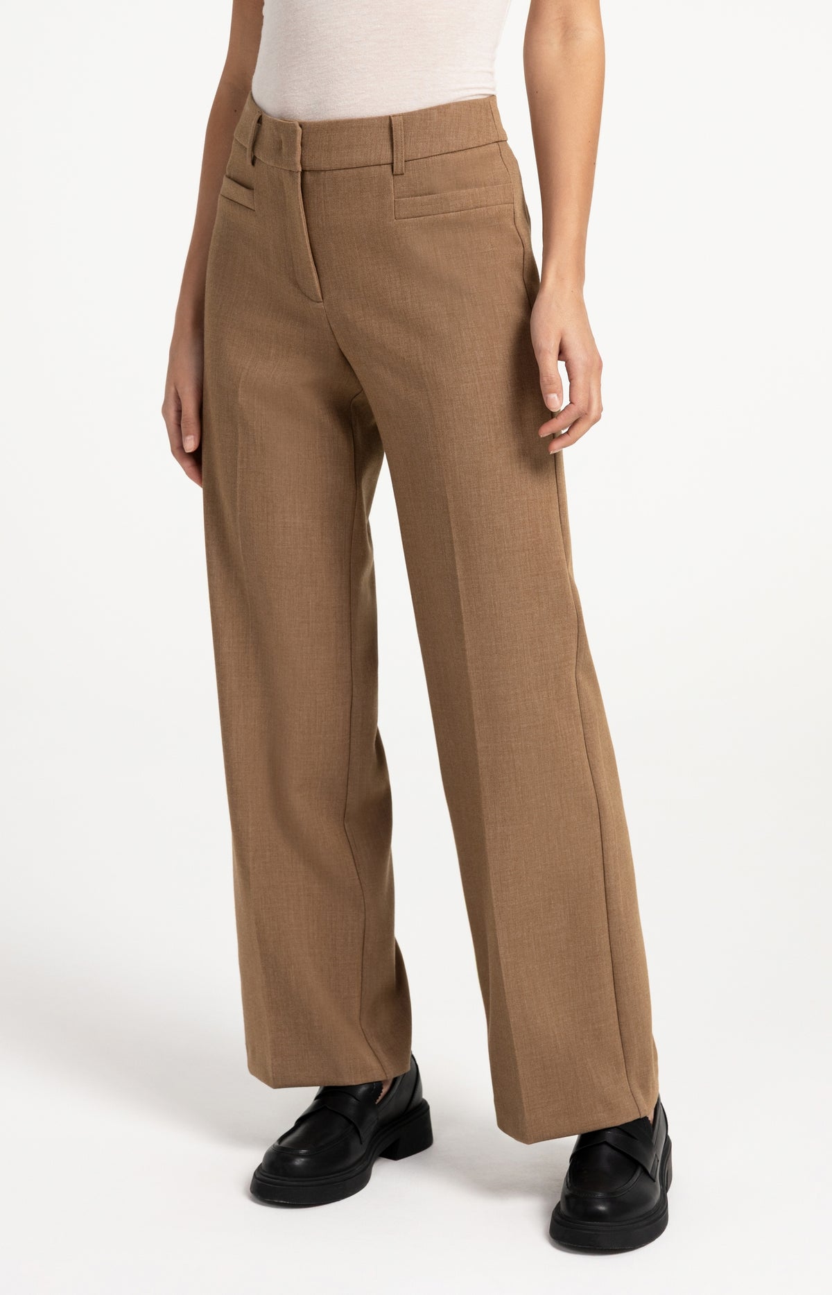 Woven trousers with straight legs