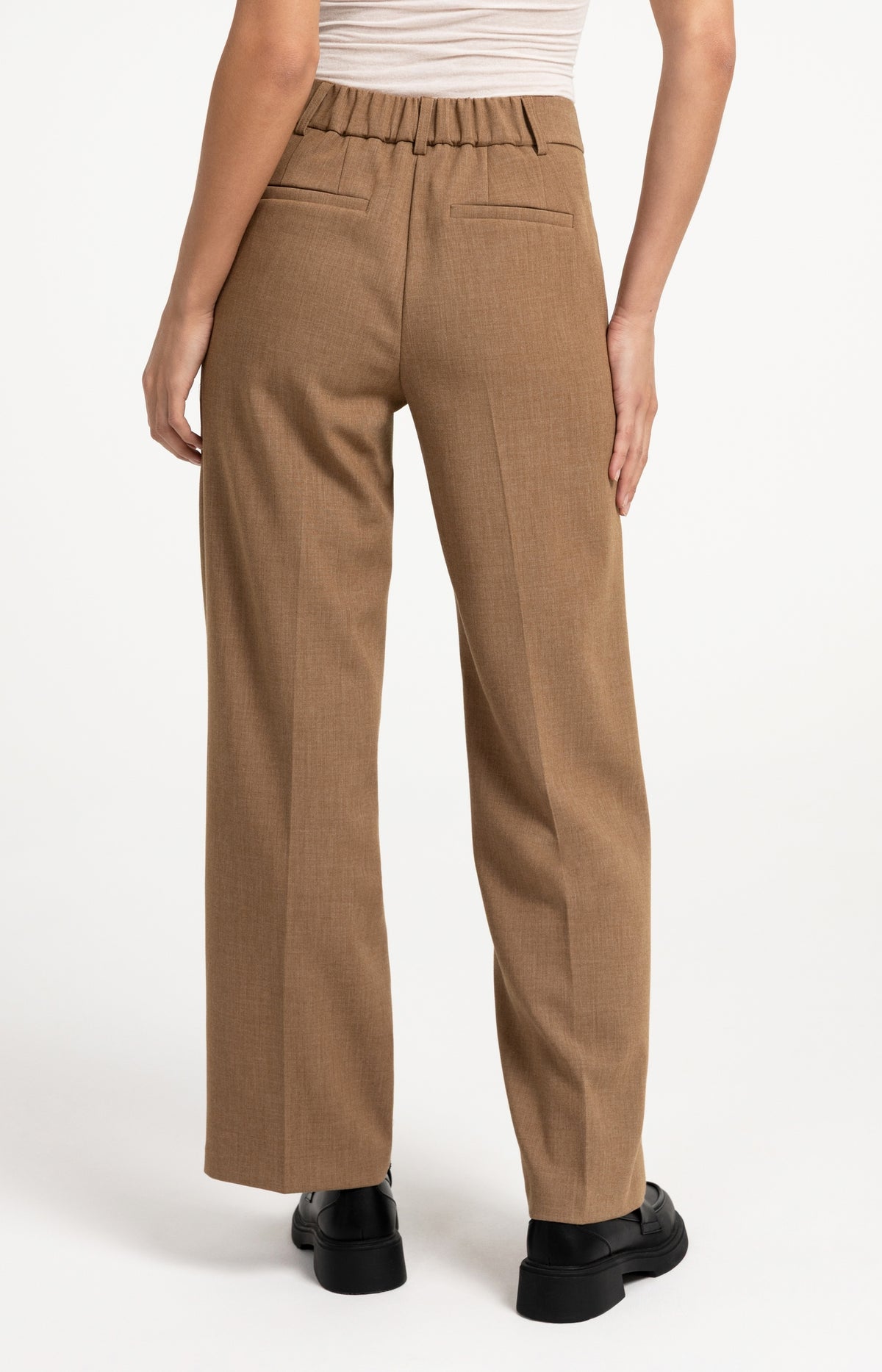 Woven trousers with straight legs