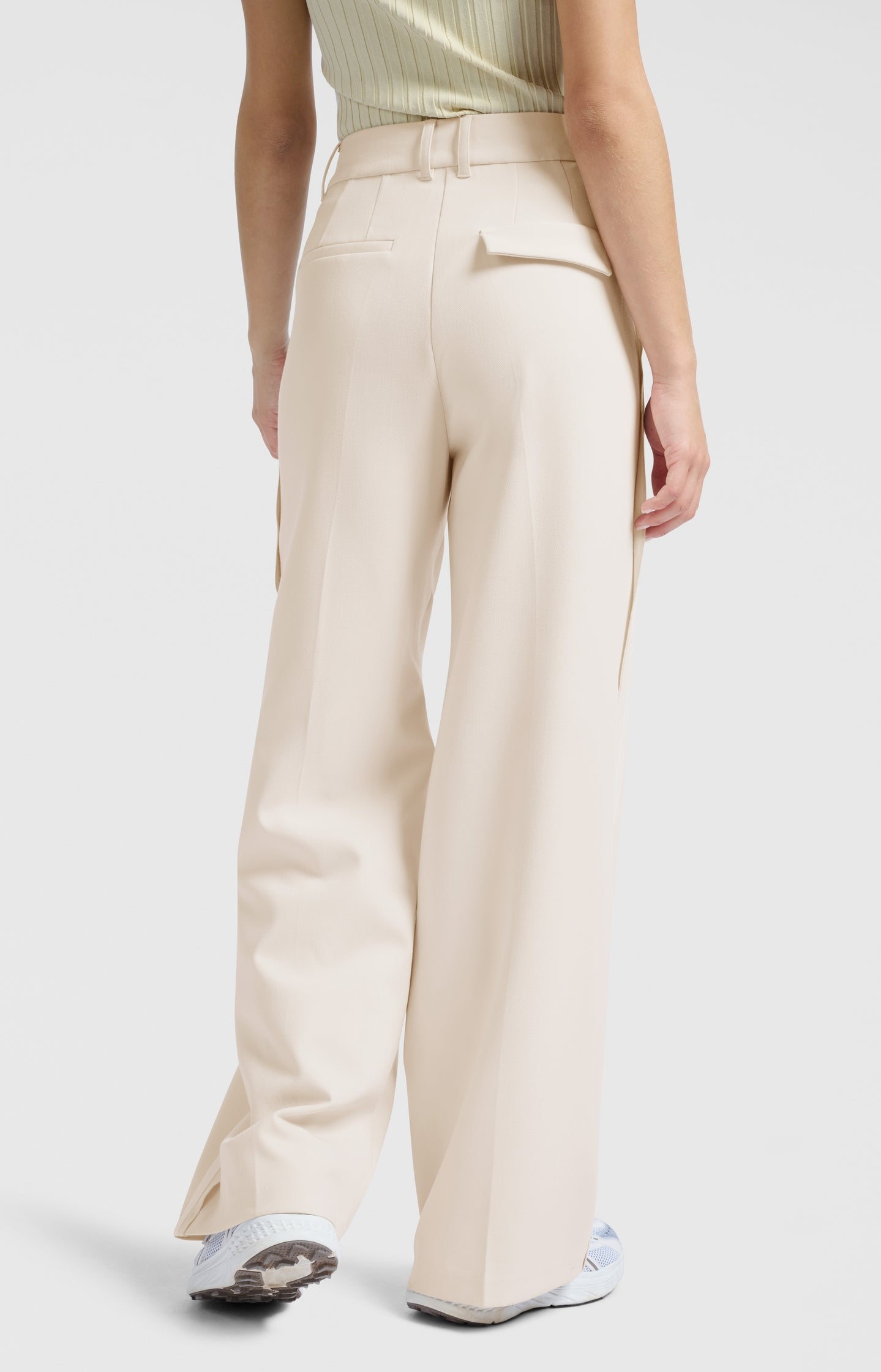 Woven trousers with stripe