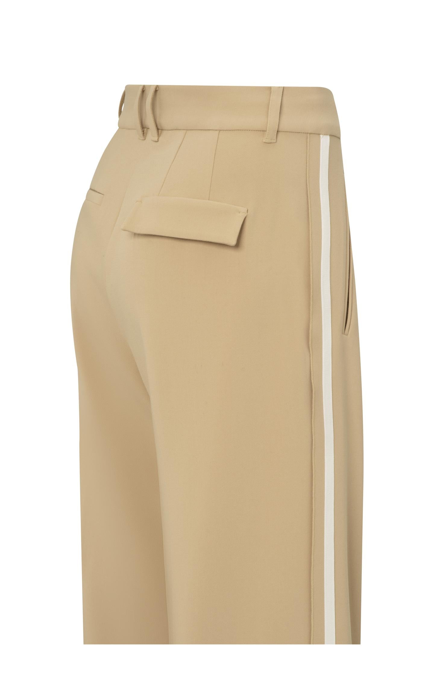 Woven trousers with stripe