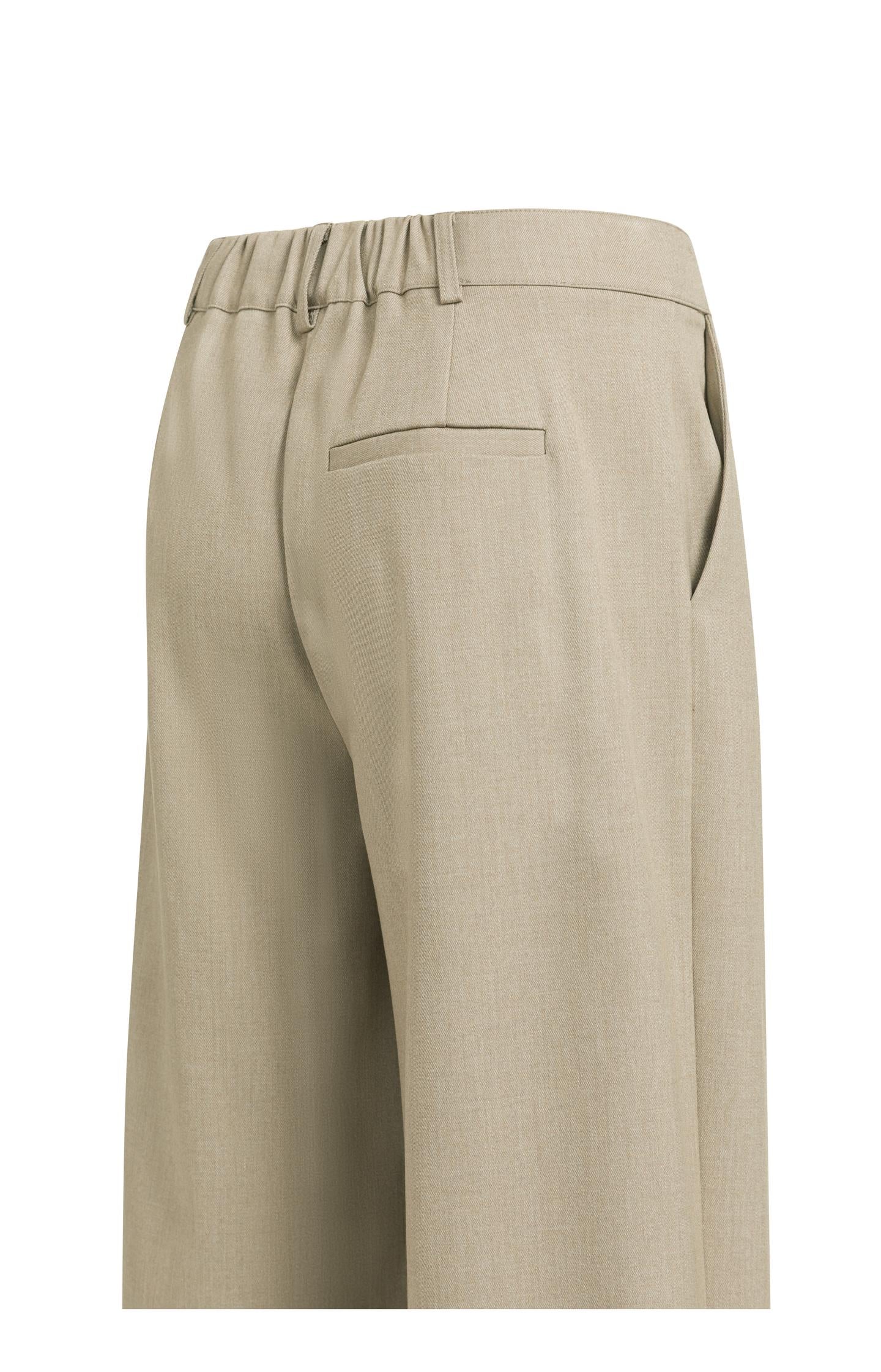 Woven trousers with wide legs and asymmetrical closure