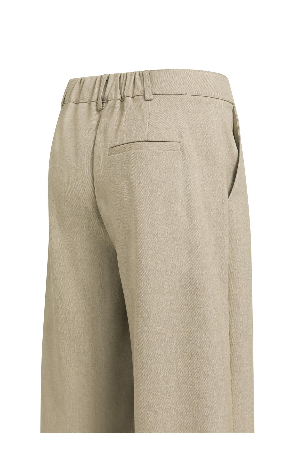 Woven trousers with wide legs and asymmetrical closure