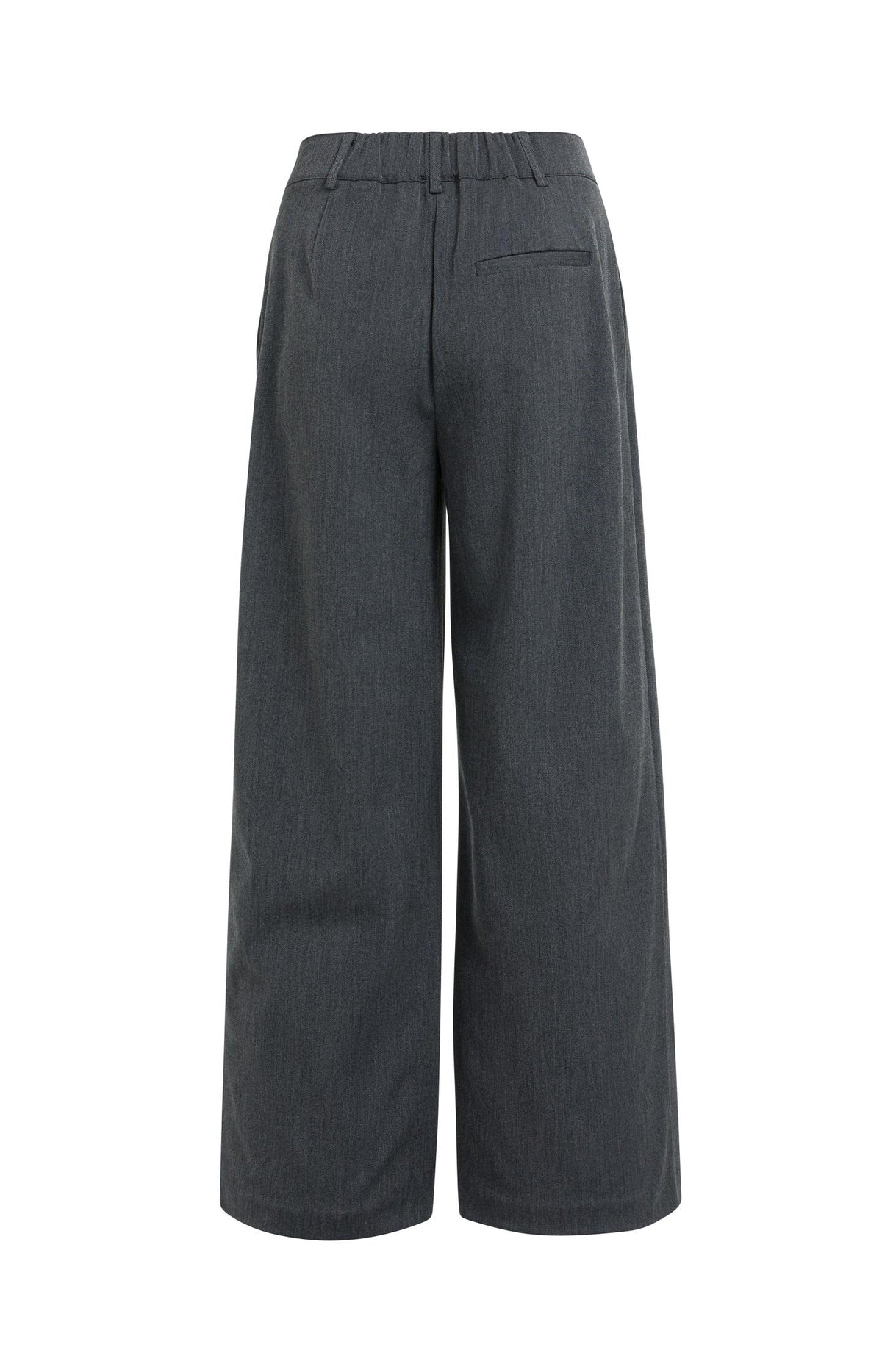 Woven trousers with wide legs and asymmetrical closure