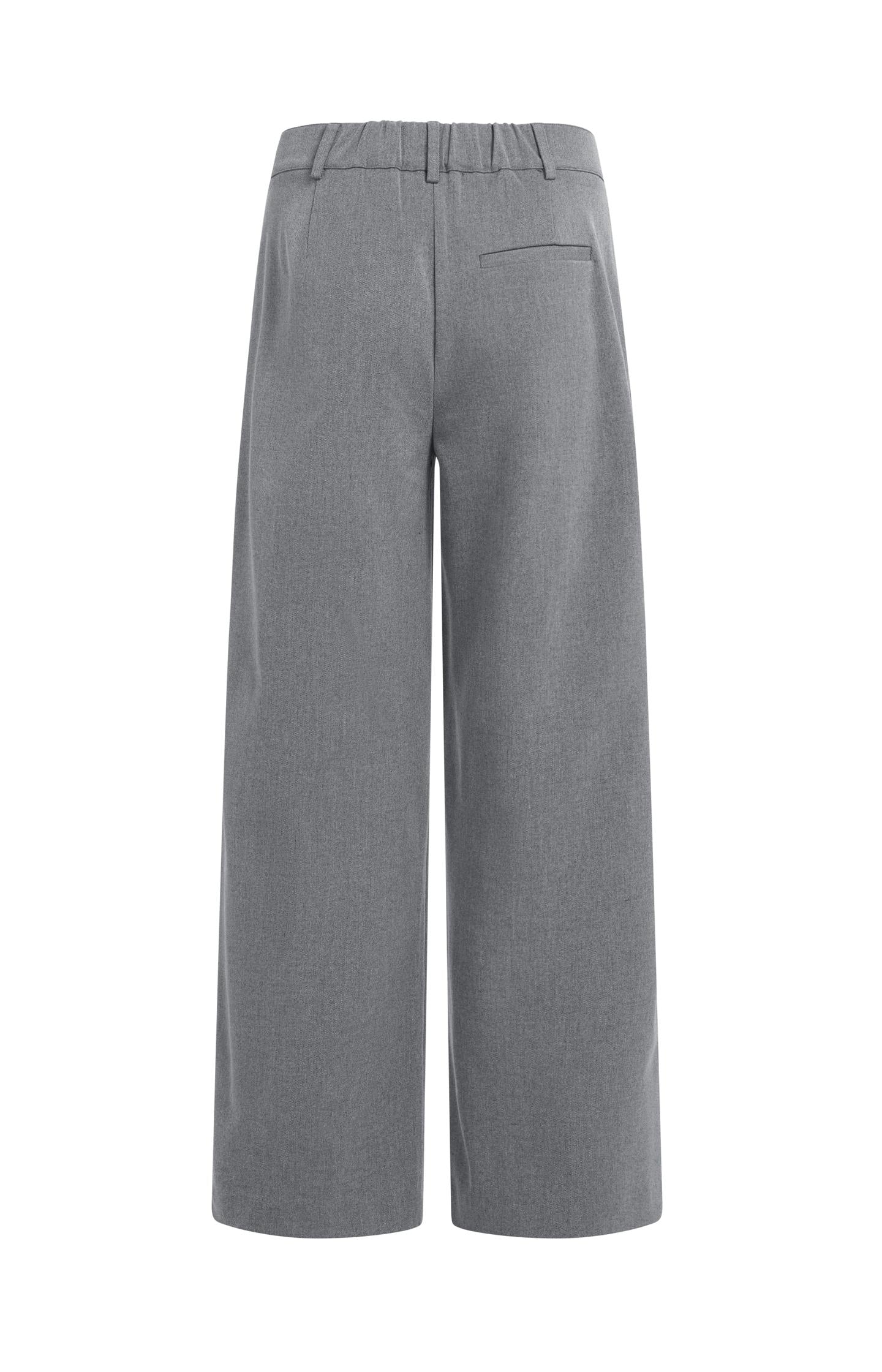 Woven trousers with wide legs and asymmetrical closure