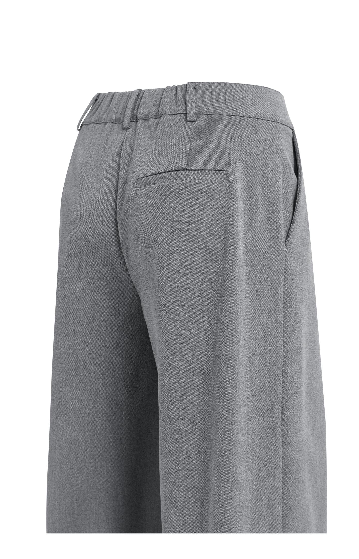 Woven trousers with wide legs and asymmetrical closure