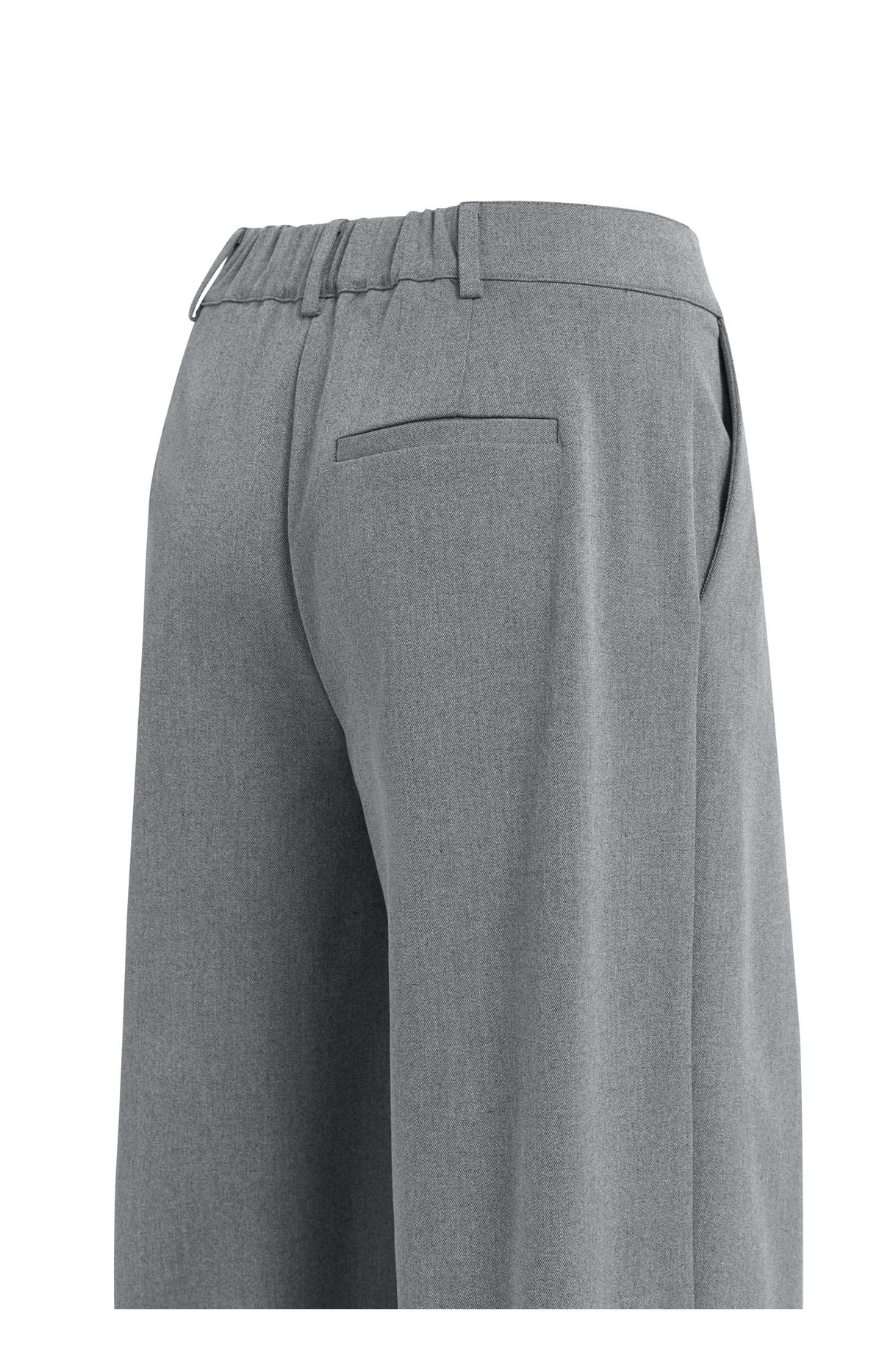 Woven trousers with wide legs and asymmetrical closure
