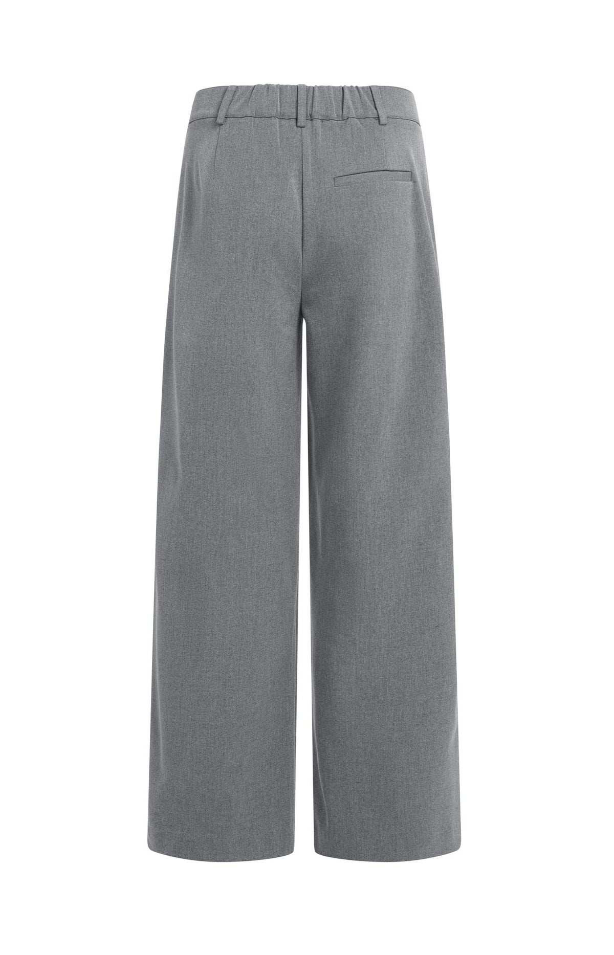 Woven trousers with wide legs and asymmetrical closure