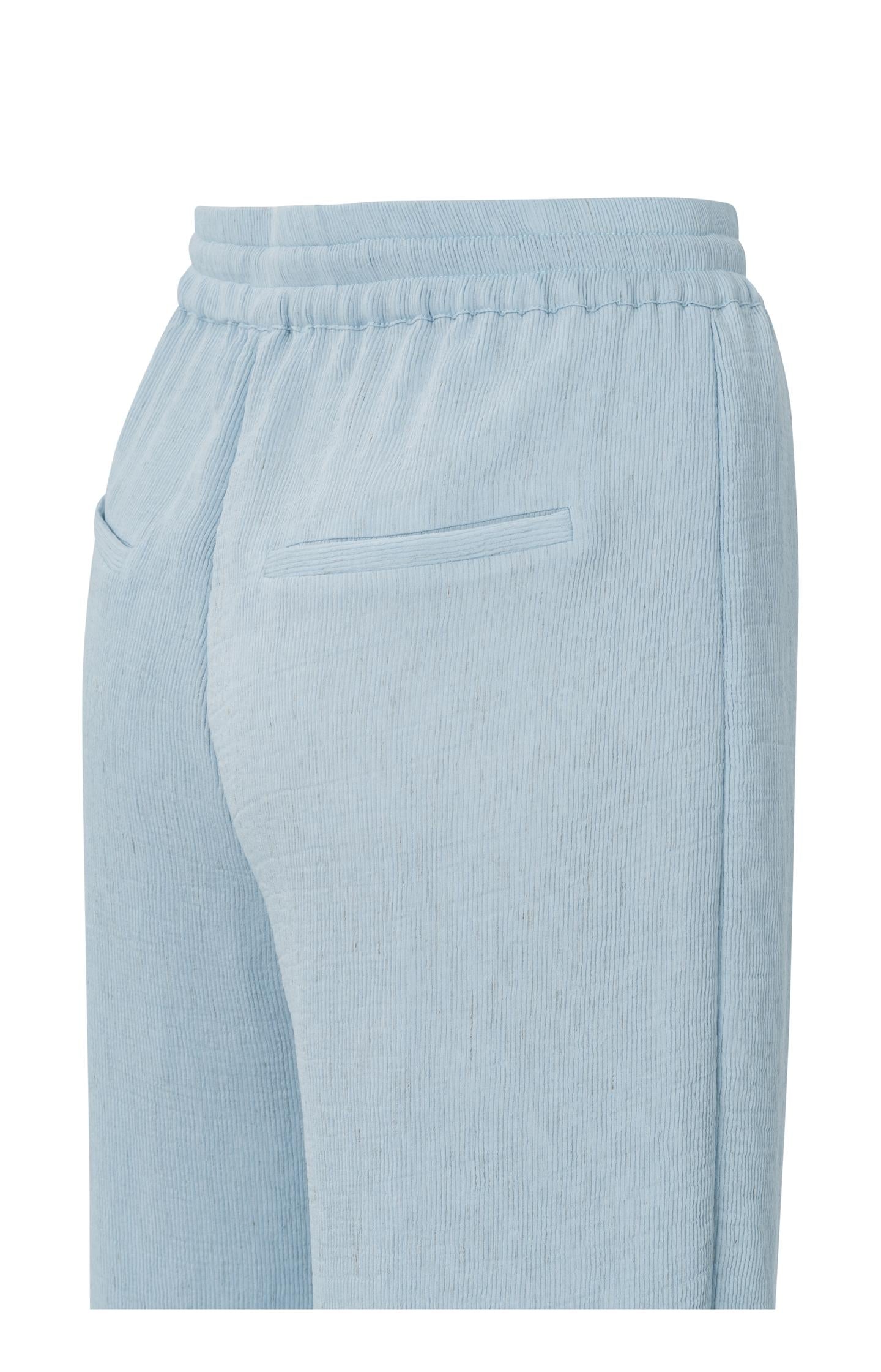 Woven trousers with wide legs and elastic waistband