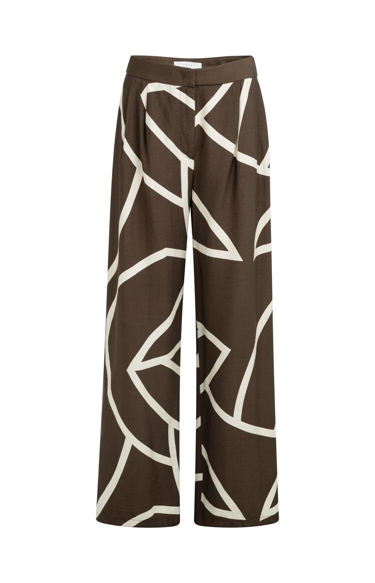 Woven trousers with wide legs and print