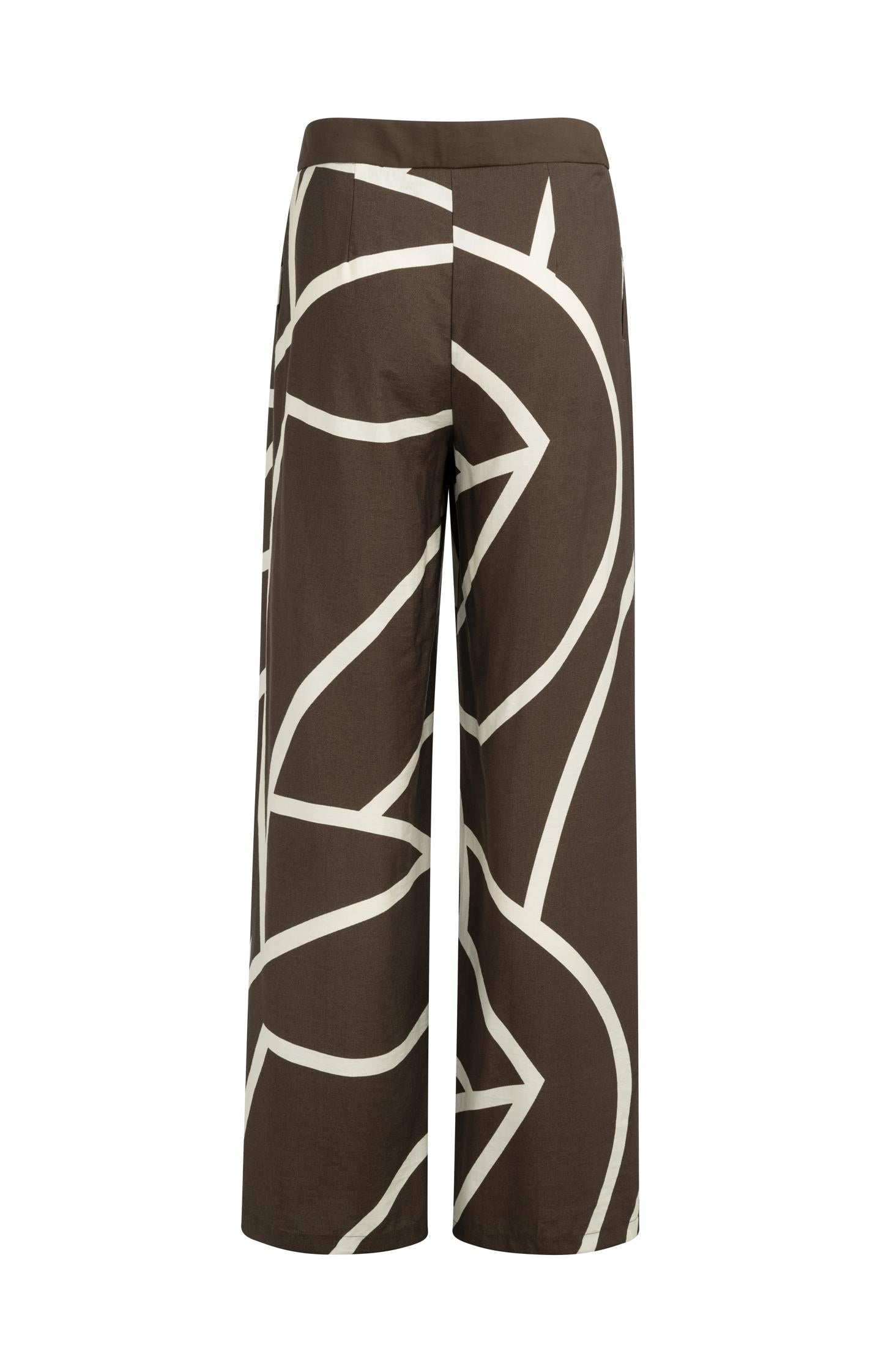 Woven trousers with wide legs and print